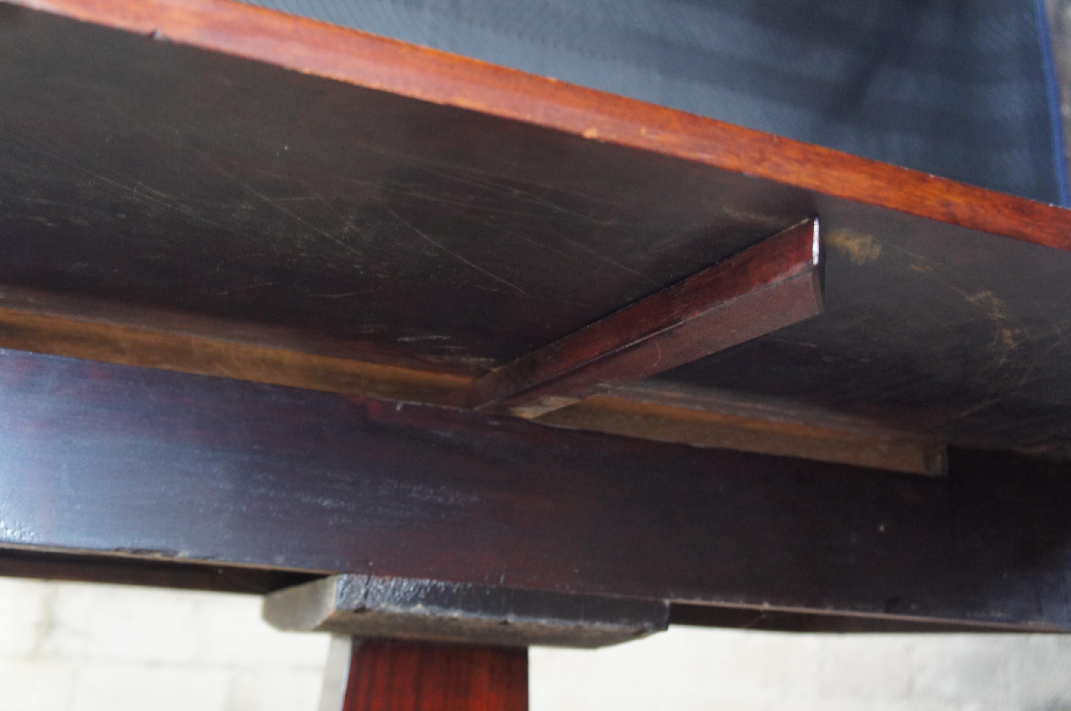 Antique American Empire Mahogany Drop-Leaf Entry Console Parlor Side Table 2
