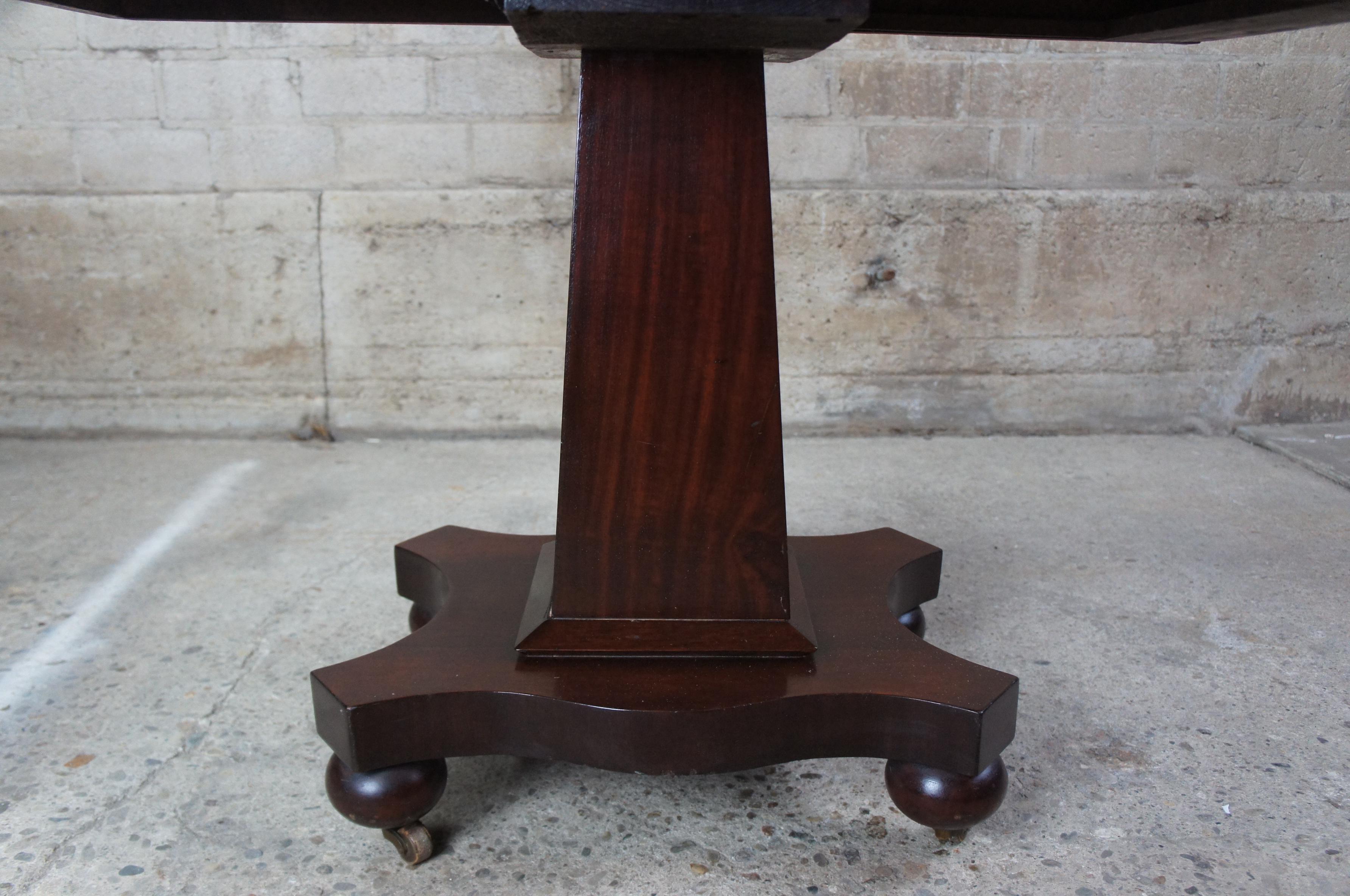 Antique American Empire Mahogany Drop-Leaf Entry Console Parlor Side Table 3