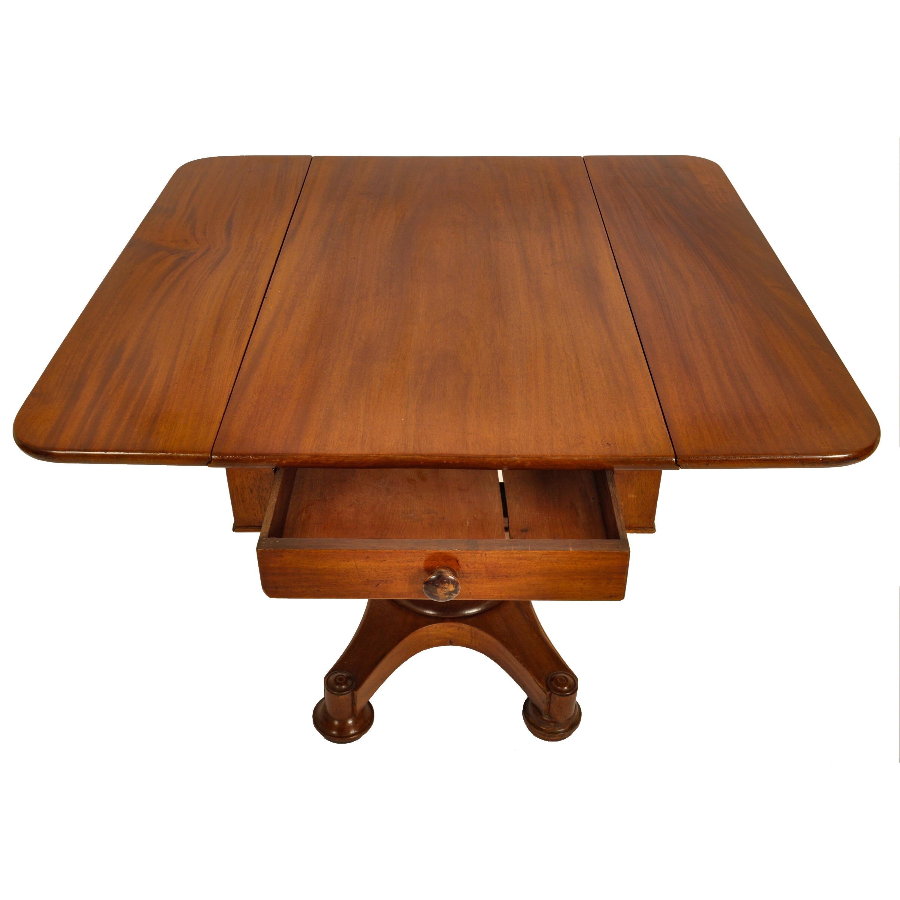 antique drop leaf table with drawer