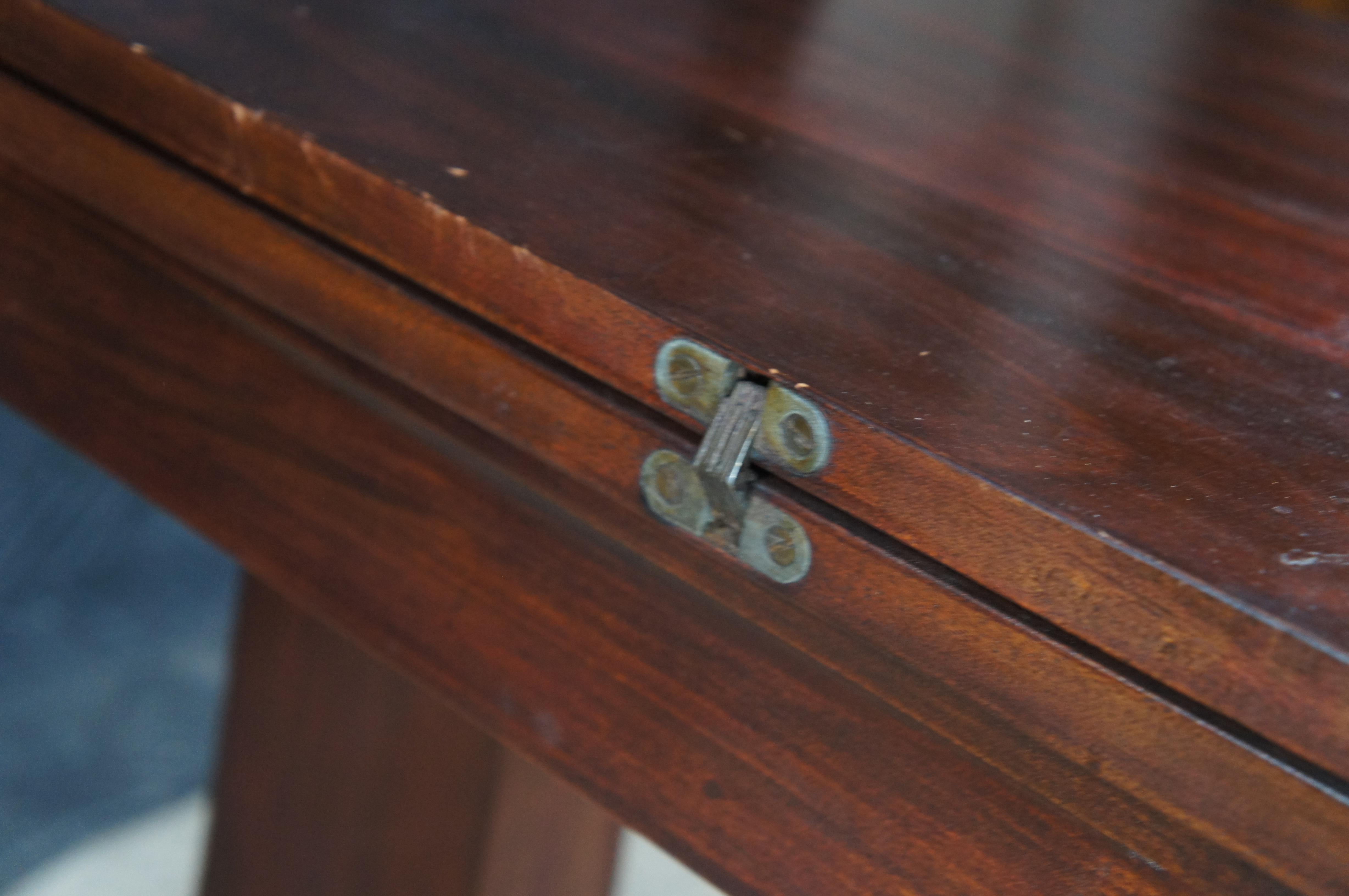 Ancienne table de jeu Empire américaine en acajou Console de cartes Parlor Tea Tab en vente 7