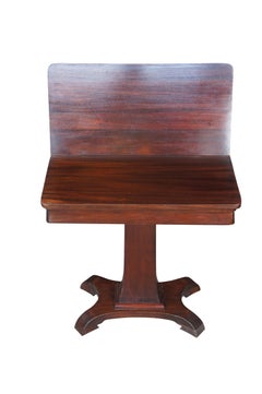 Antique American Empire Mahogany Flip Top Game Table Card Console Parlor Tea Tab