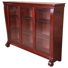 Antique American Empire Mahogany Triple Bookcase, circa 1900