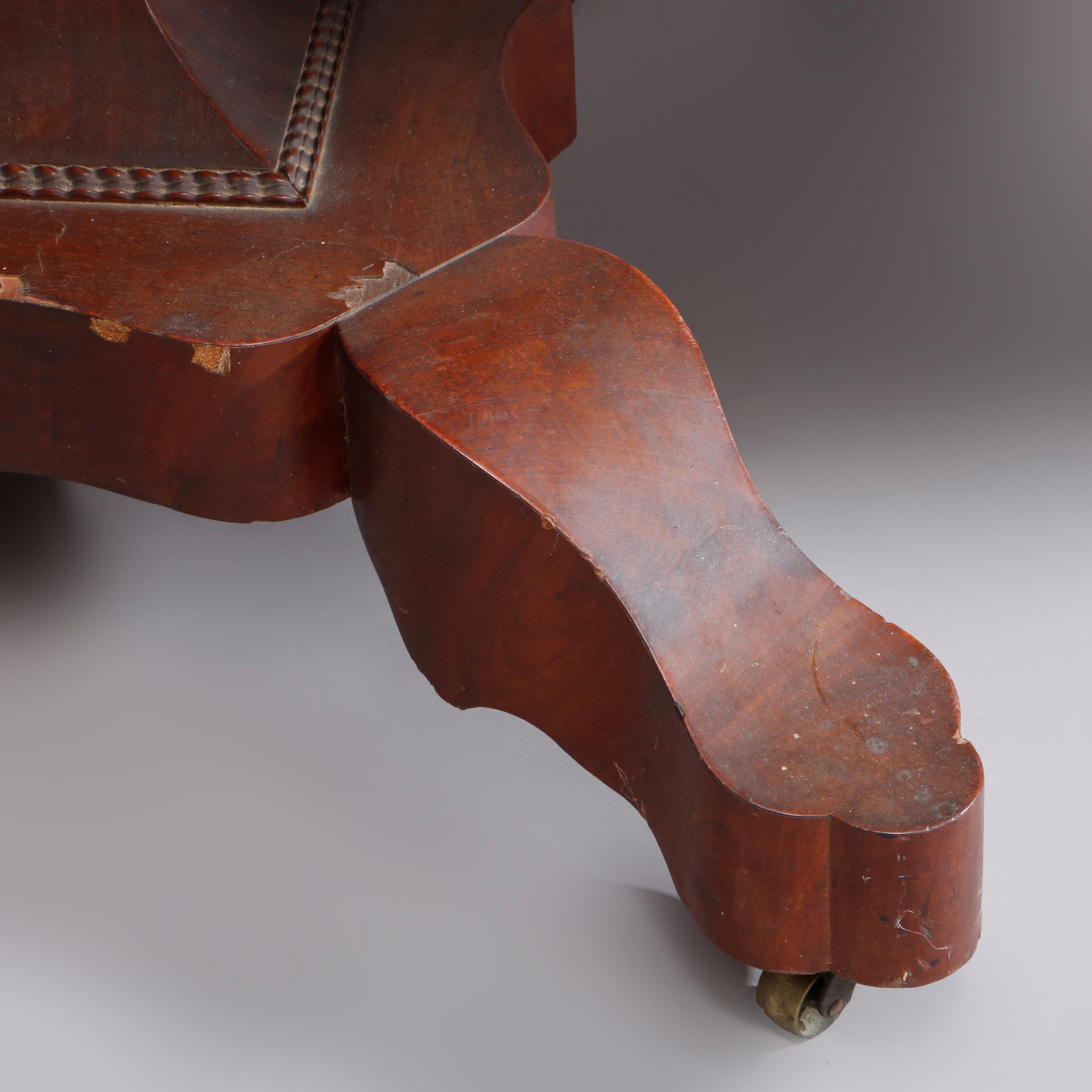 Antique American Empire Marble-Top Mahogany Center Table, circa 1880 2