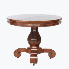 Antique American Empire Meeks School Flame Mahogany Center Table circa 1840
