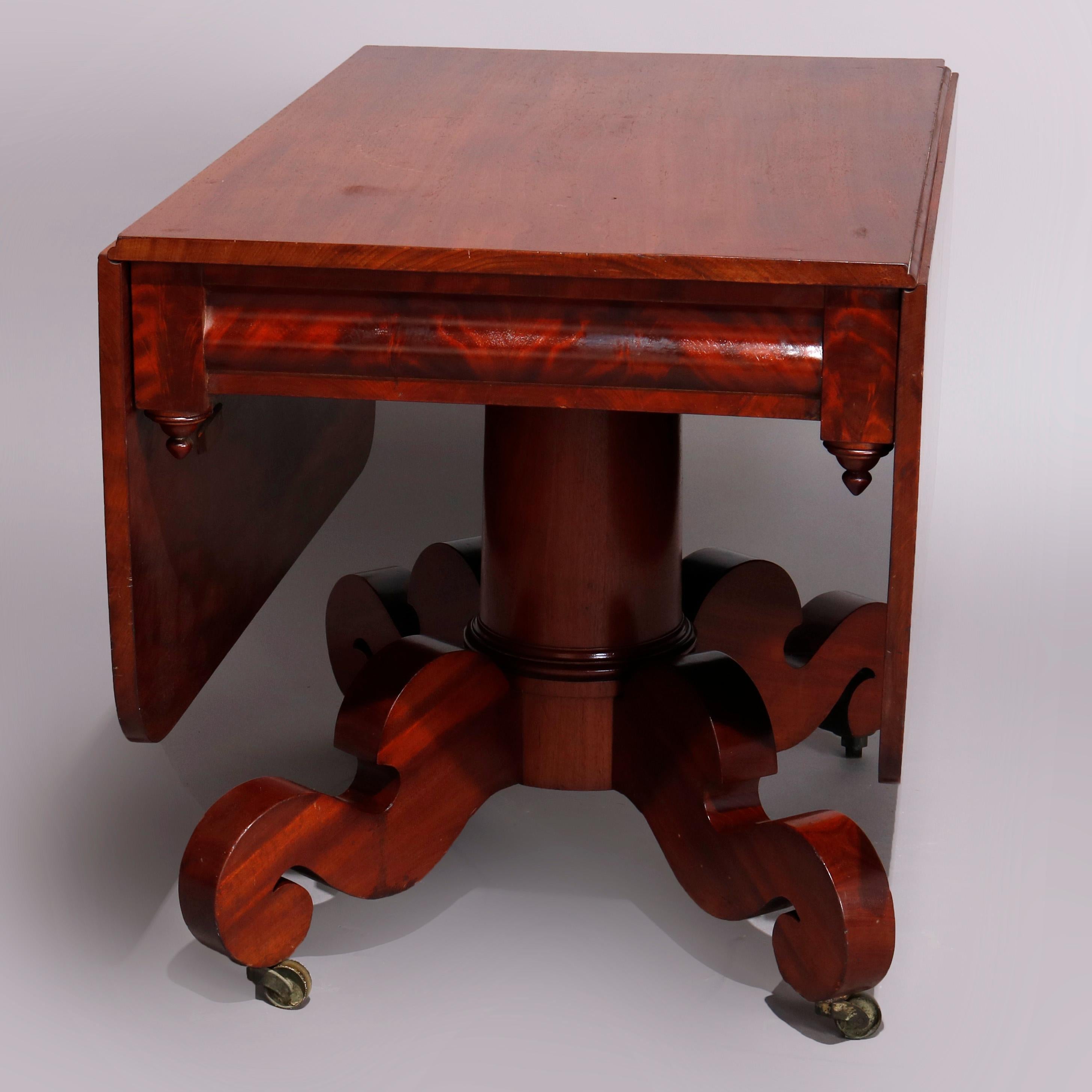 Antiker amerikanischer Empire Meek's School-Mahagoni-Tisch aus der Zeit um 1840 im Angebot 3