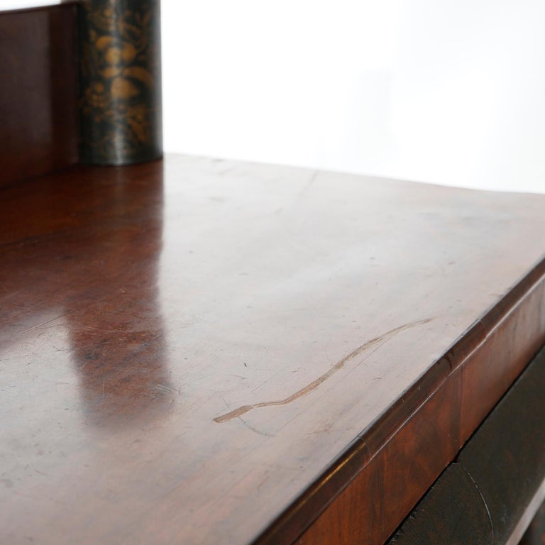 Antique American Empire Neoclassical Ebonized and Stenciled Sideboard