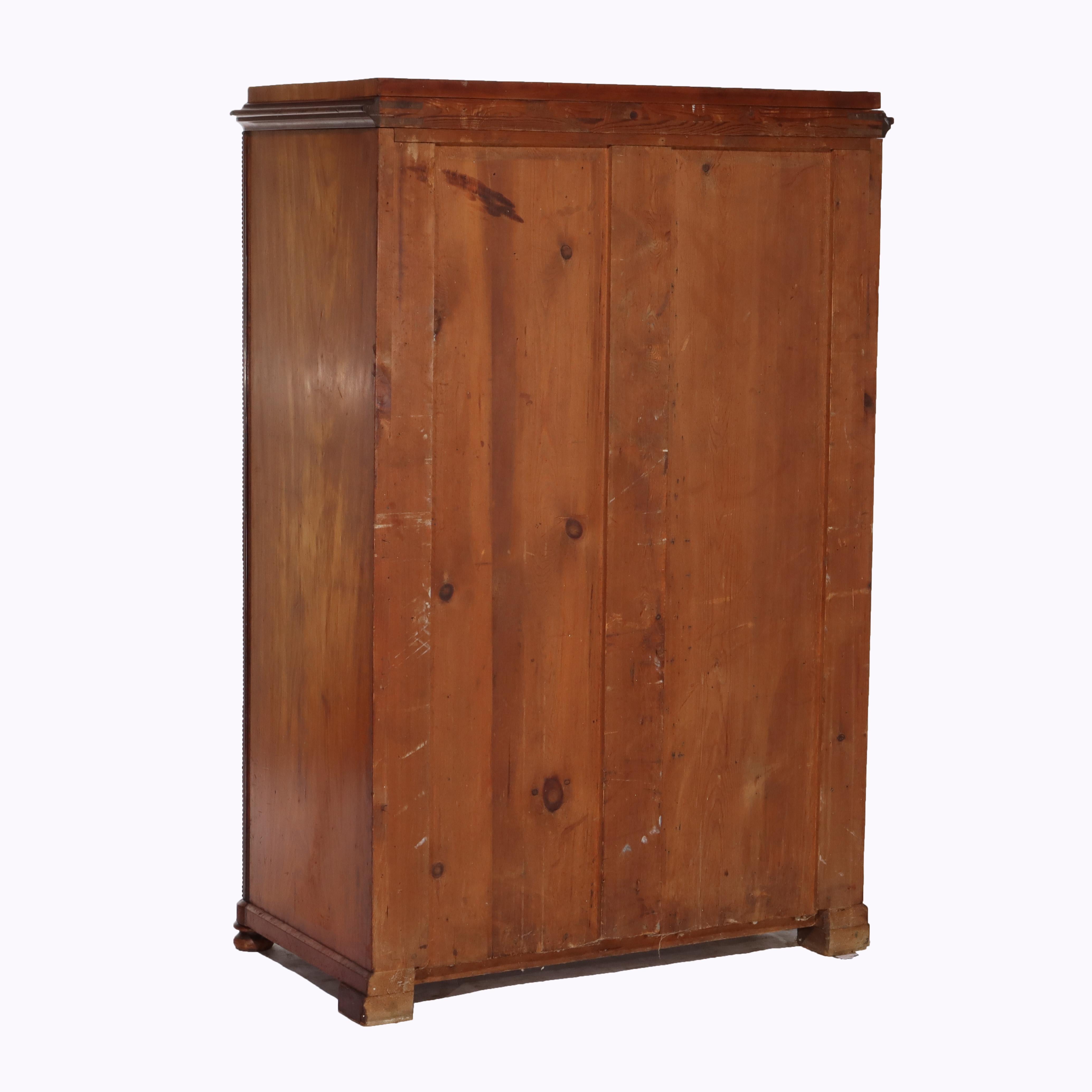 Ancien bureau Empire néoclassique en acajou à abattant C1840 en vente 10
