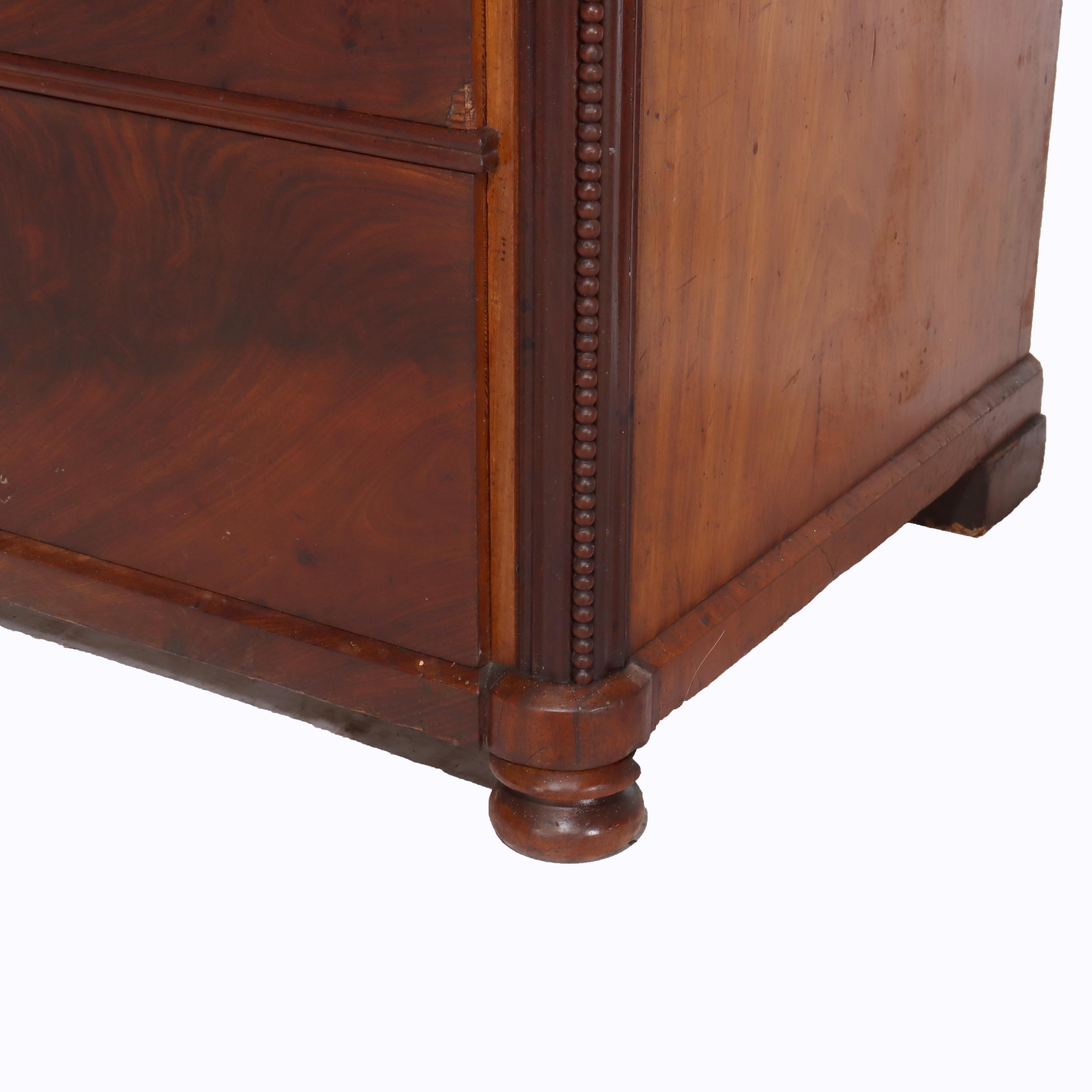 Néoclassique Ancien bureau Empire néoclassique en acajou à abattant C1840 en vente