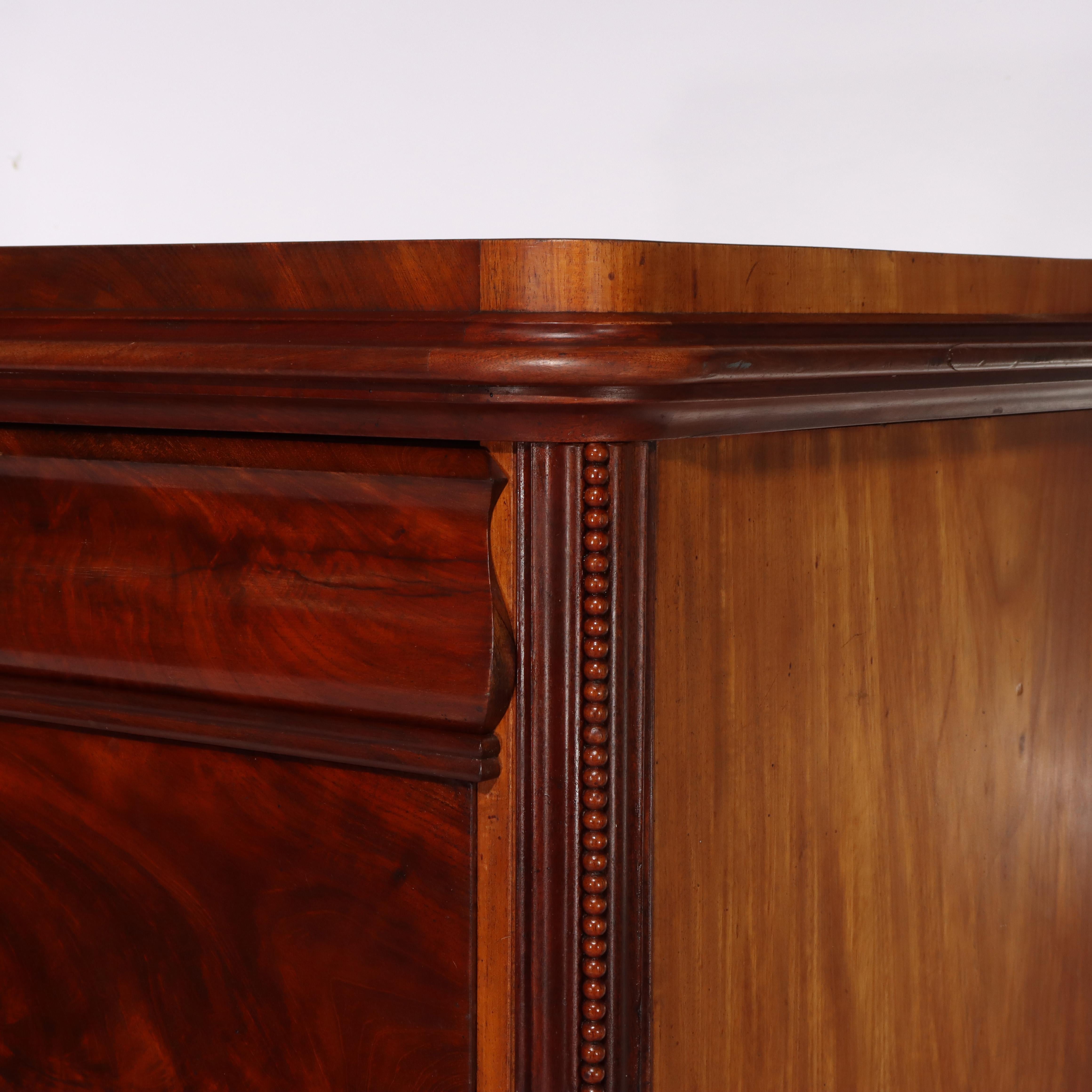 XIXe siècle Ancien bureau Empire néoclassique en acajou à abattant C1840 en vente
