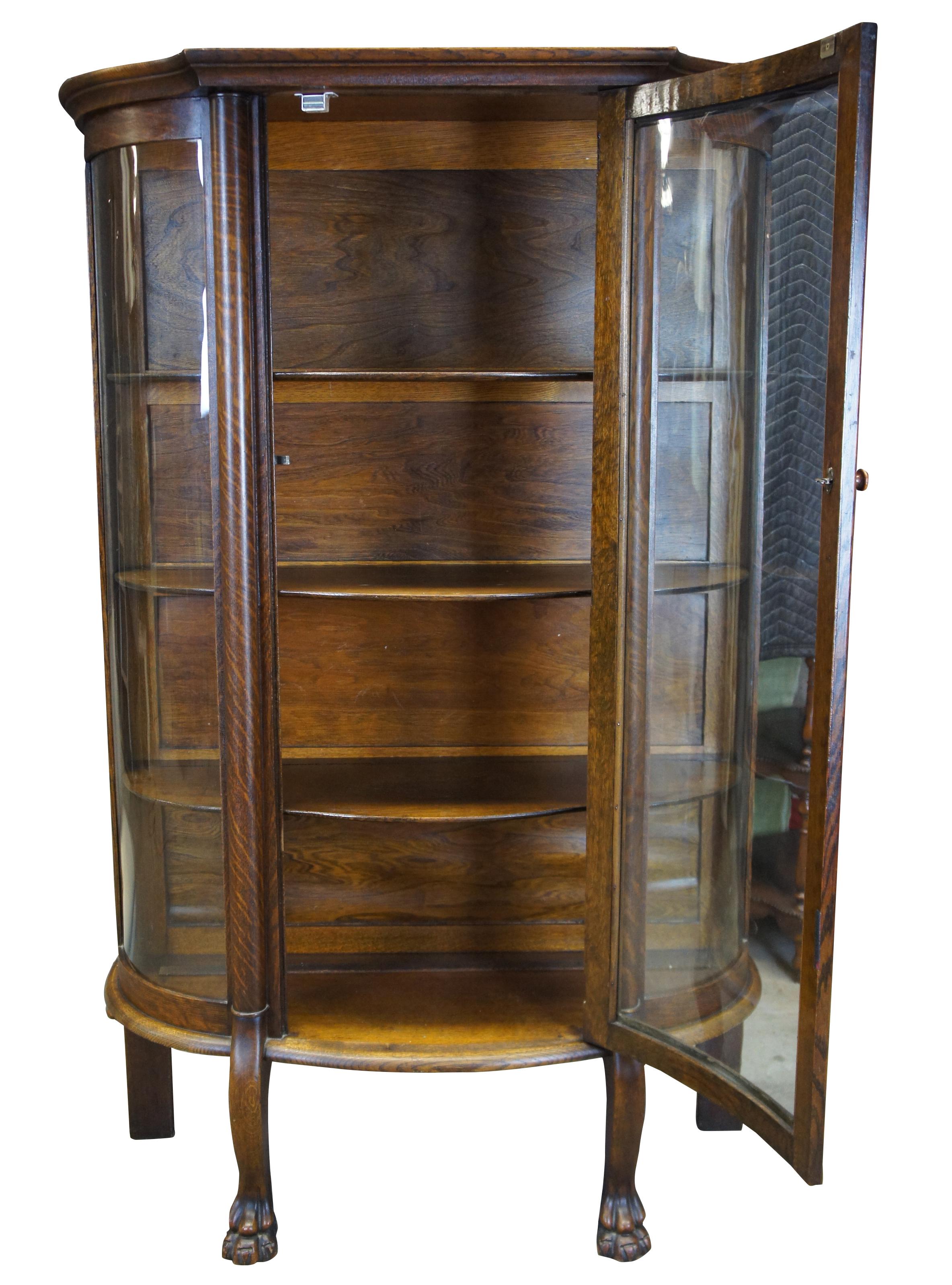 curved glass curio cabinet value