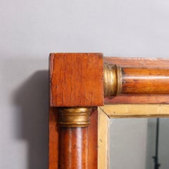 Antique American Empire Parcel-Gilt Satinwood Over Mantel Mirror, circa 1830