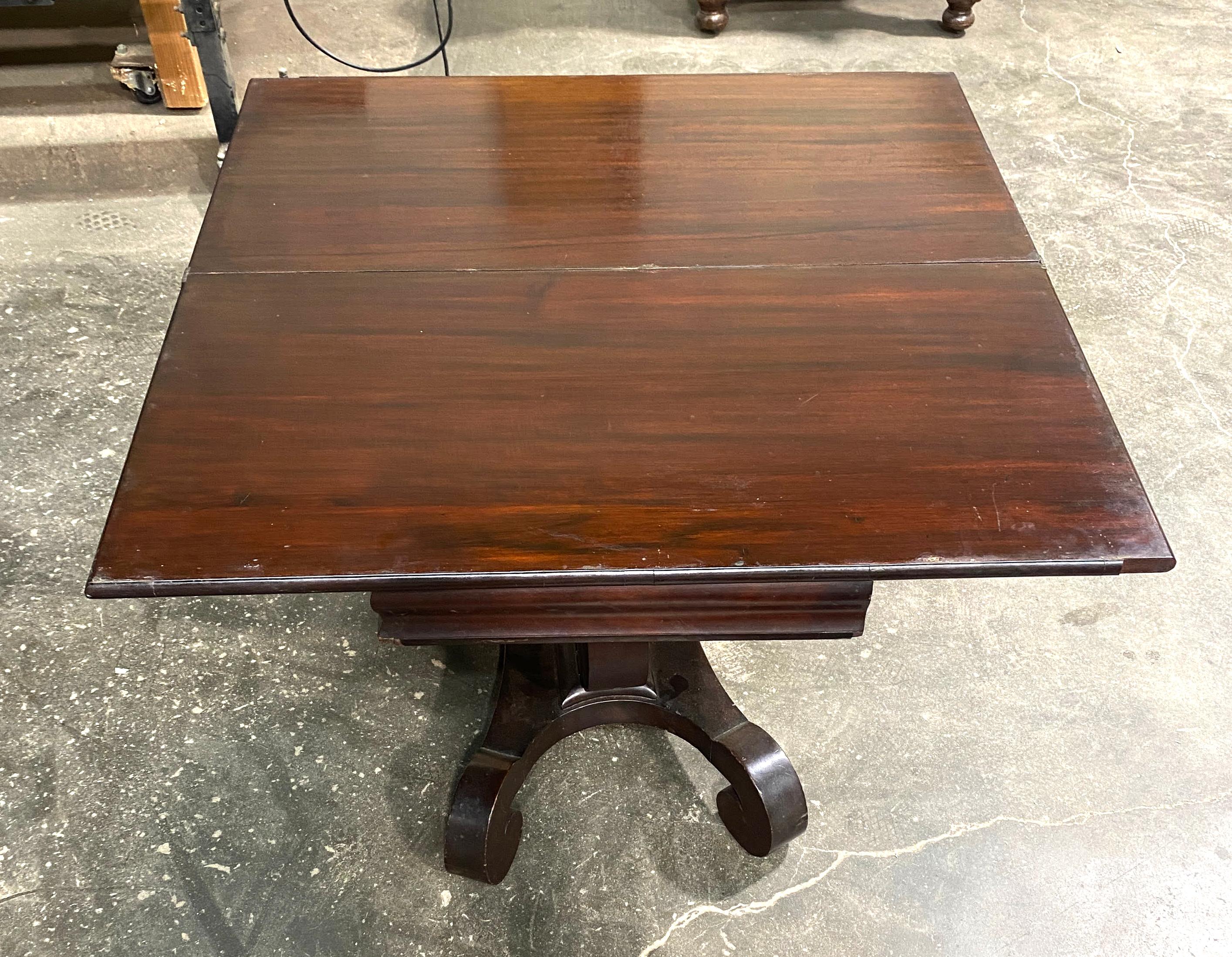 Antique American Empire Period Mahogany Games Table For Sale 1
