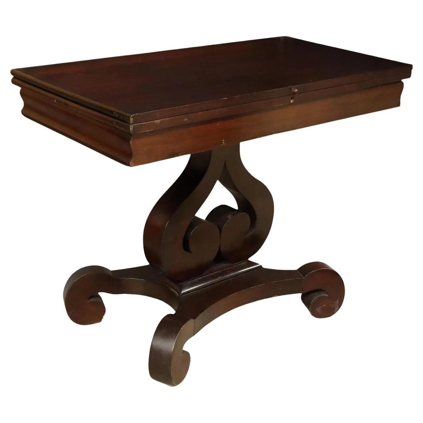 Antique American Empire Period Mahogany Games Table For Sale