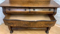 Antique American Empire Quarter Sawn Oak Buffet / Sideboard or Bar Cabinet