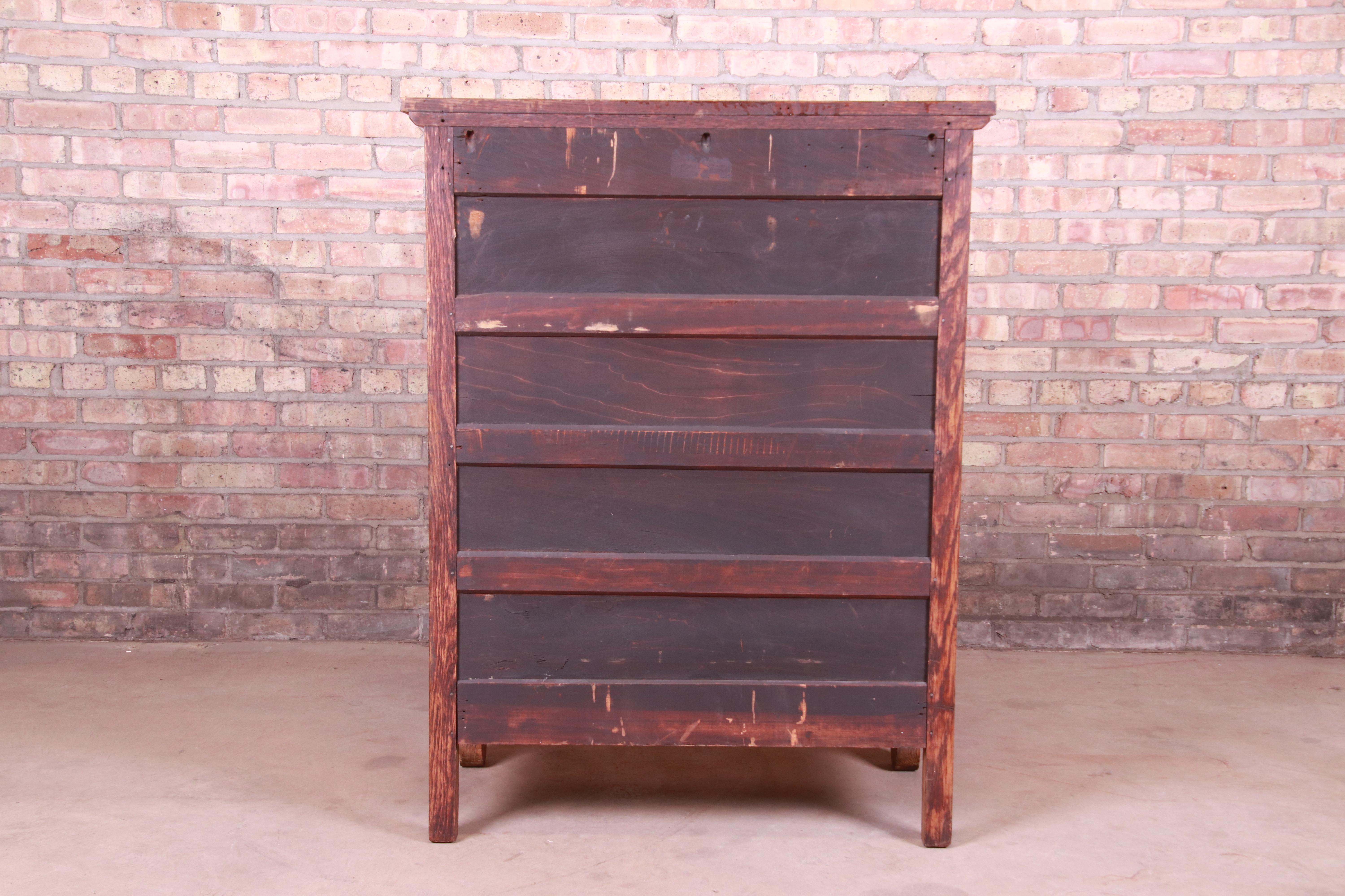 Antique American Empire Quarter Sawn Oak Highboy Dresser, circa 1900 6