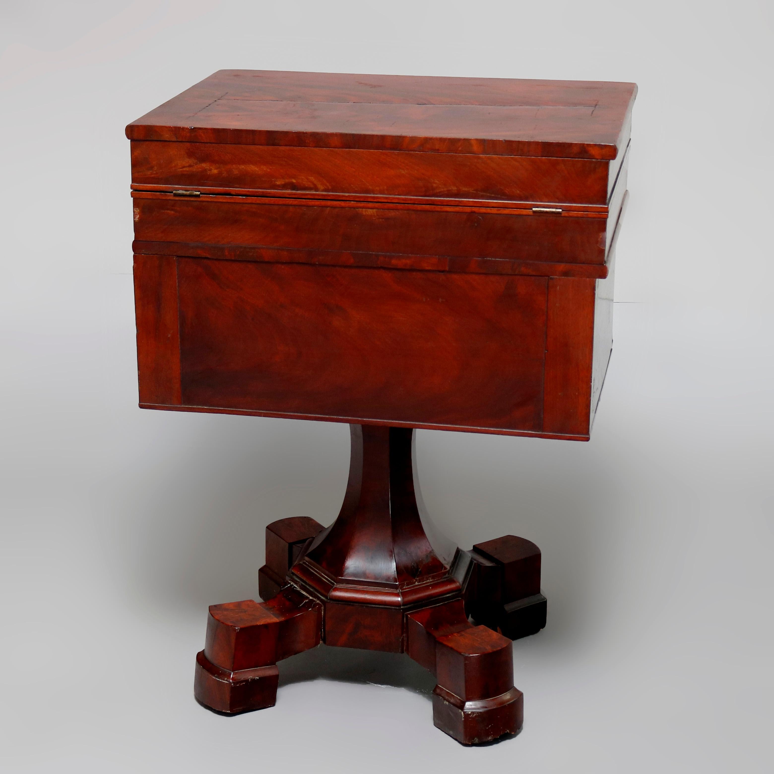 Antique American Empire Quervelle School Flame Mahogany Artist Work Desk 4