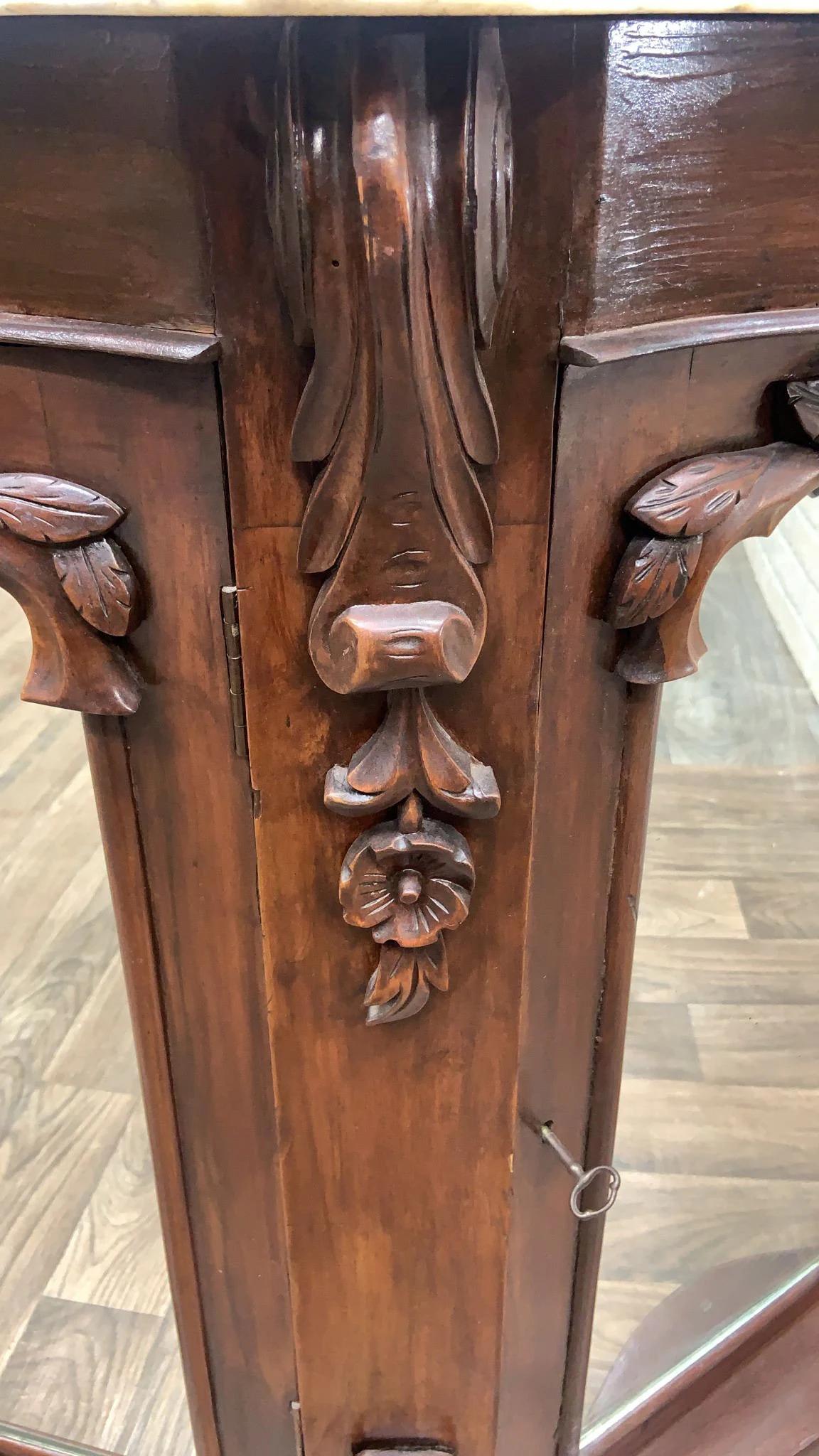 Antico mobile credenza Impero americano in palissandro e marmo in vendita 4