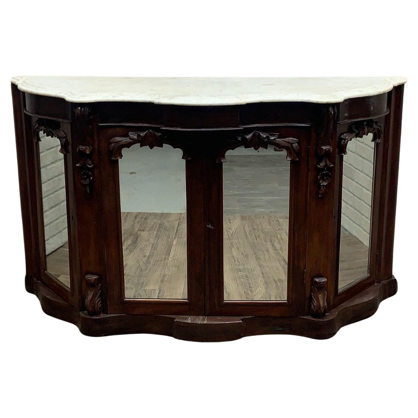 Ancienne armoire buffet Empire Antiques en palissandre et marbre
