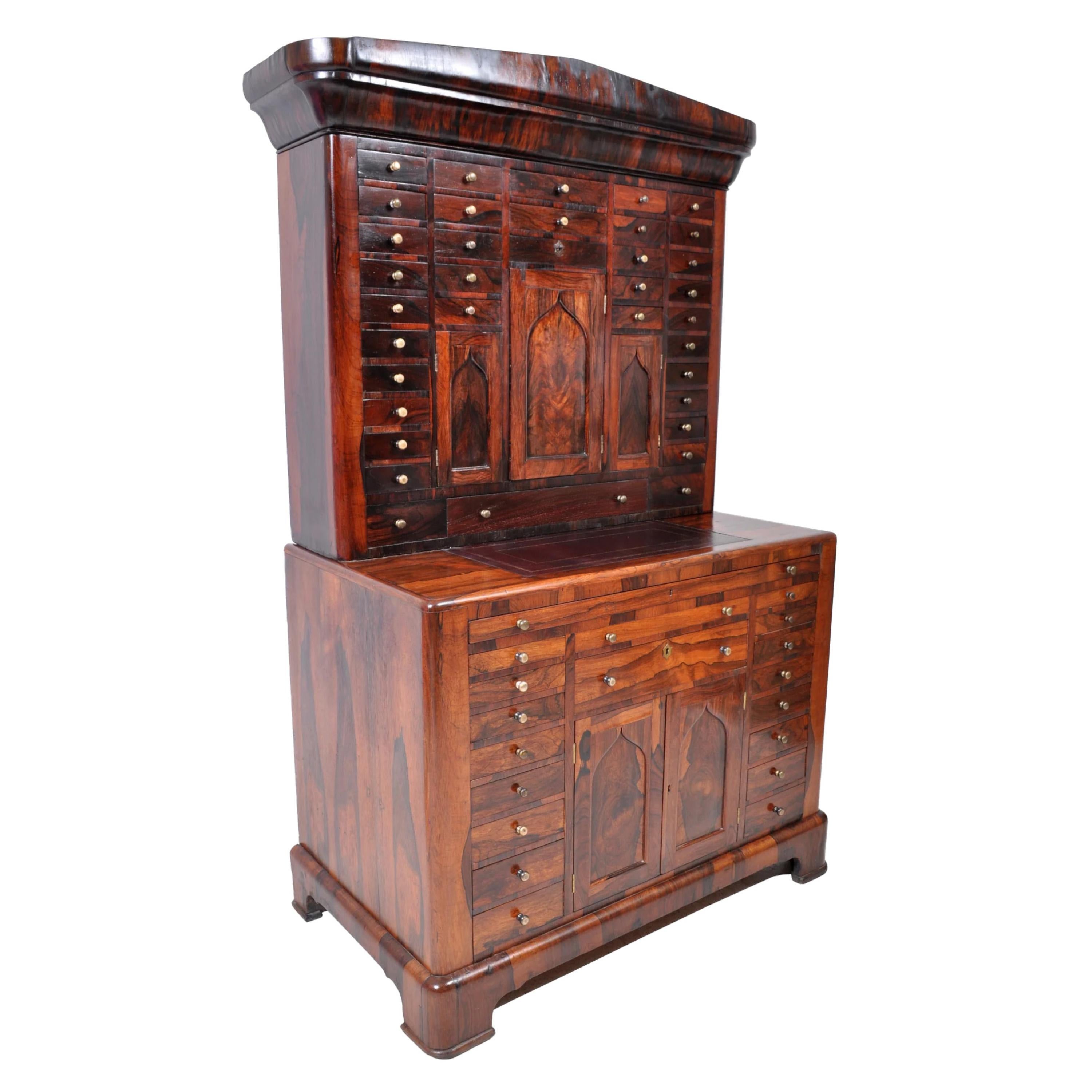 Antiguo Gabinete Dental / Médico de Palisandro Imperio Americano, circa 1820 en Bueno estado para la venta en Portland, OR