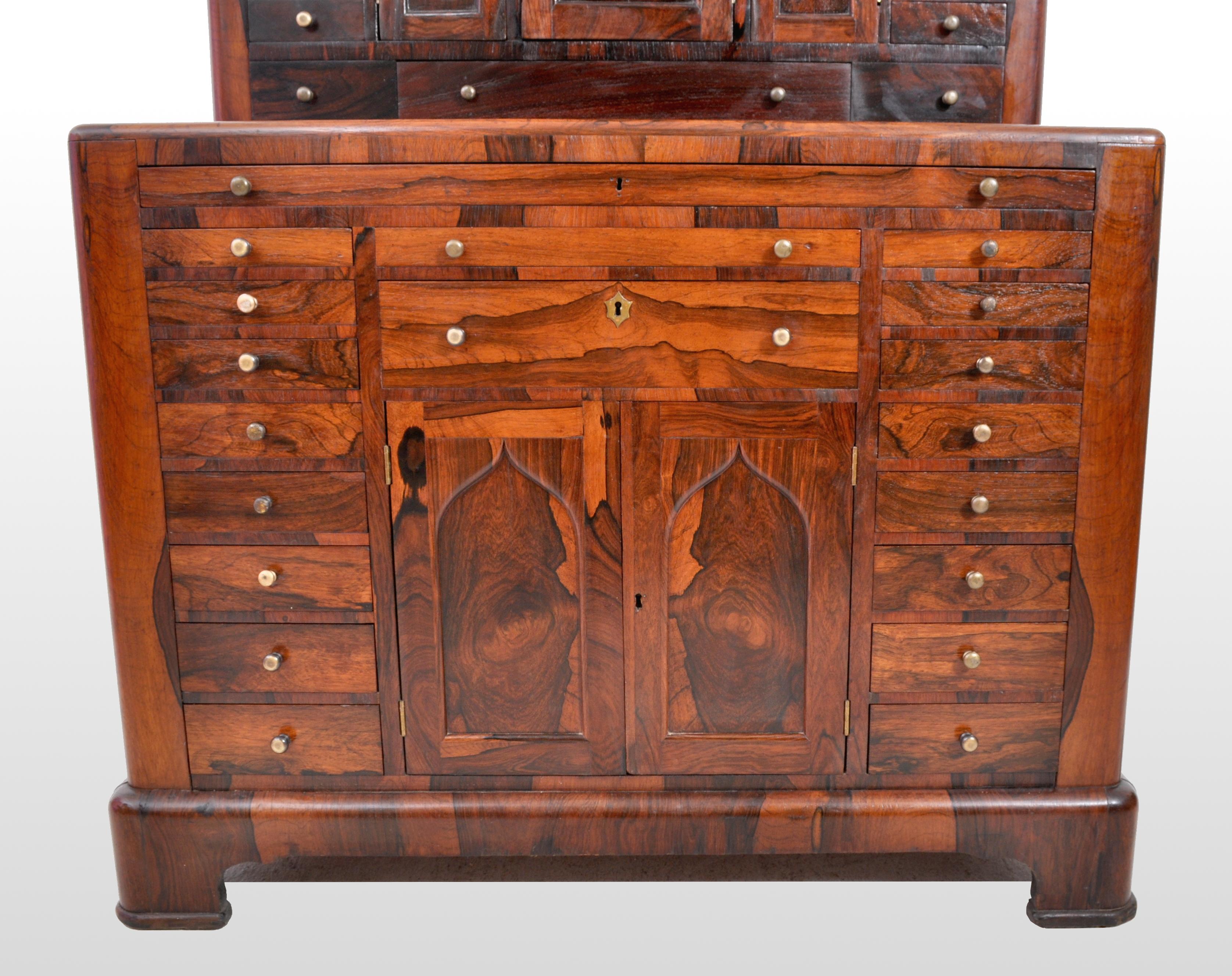 Antique American Empire Rosewood Dental / Medical Cabinet, circa 1820 In Good Condition For Sale In Portland, OR