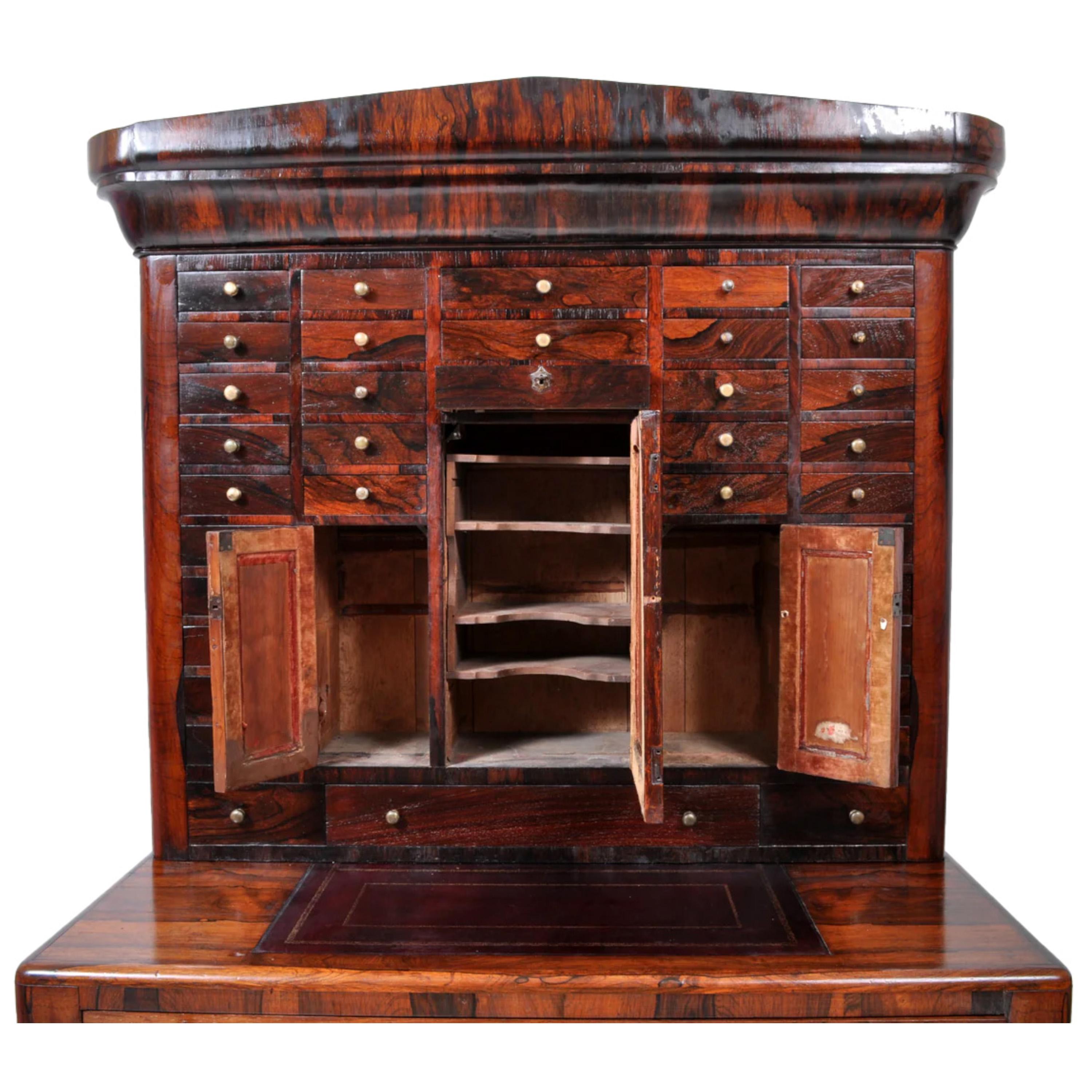 Antiguo Gabinete Dental / Médico de Palisandro Imperio Americano, circa 1820 en venta 2