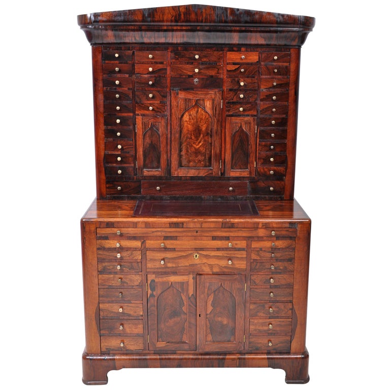 Antique American Empire Rosewood Dental / Medical Cabinet, circa 1820 For Sale