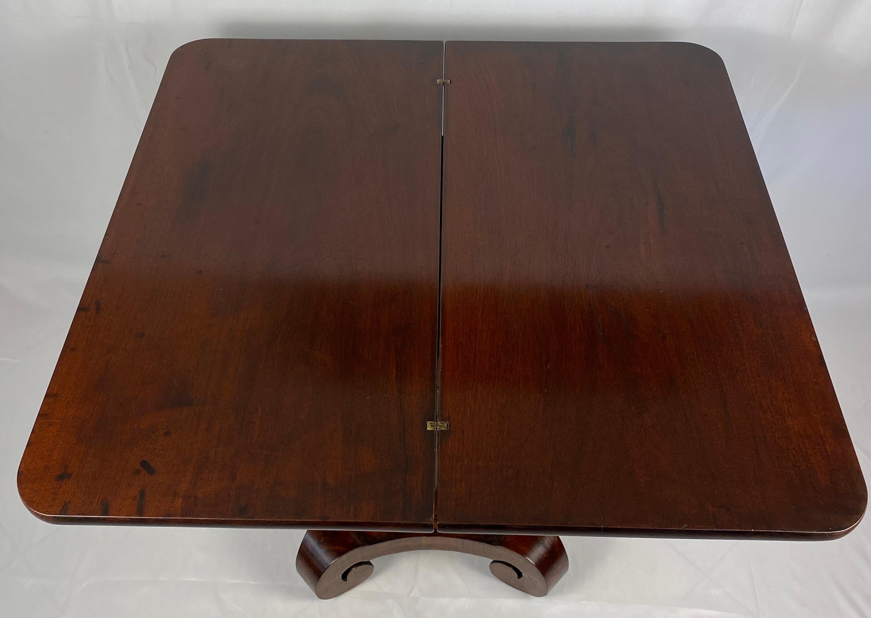 19th Century Antique American Empire Style Cuban Mahogany Game Table For Sale