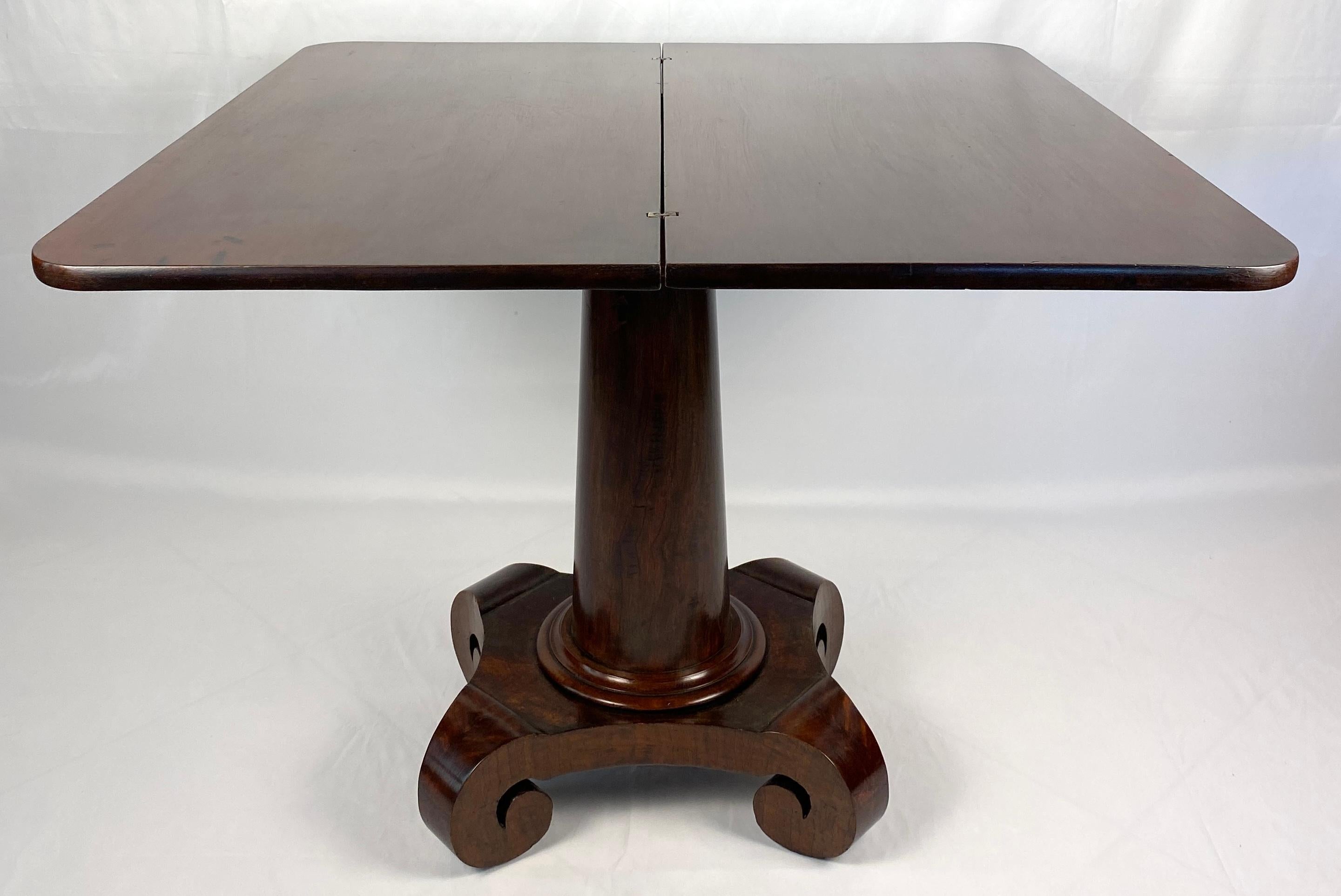 Antique American Empire Style Cuban Mahogany Game Table For Sale 1