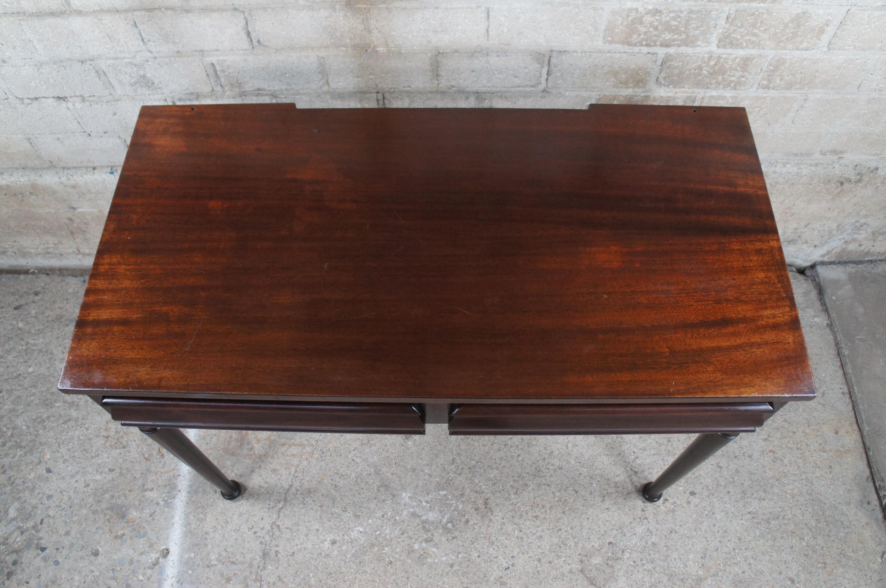 20th Century Antique American Empire Style Mahogany Library Writing Table Office Desk Vanity For Sale