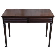 Antique American Empire Style Mahogany Library Writing Table Office Desk Vanity