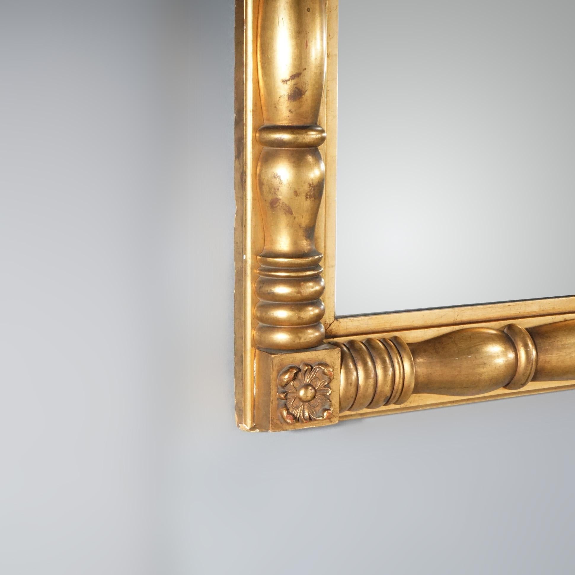 Antique American Empire Three Part Giltwood Wall Mirror, circa 1840 9