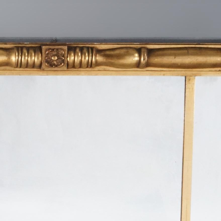 Antique American Empire Three Part Giltwood Wall Mirror, circa 1840 In Good Condition In Big Flats, NY