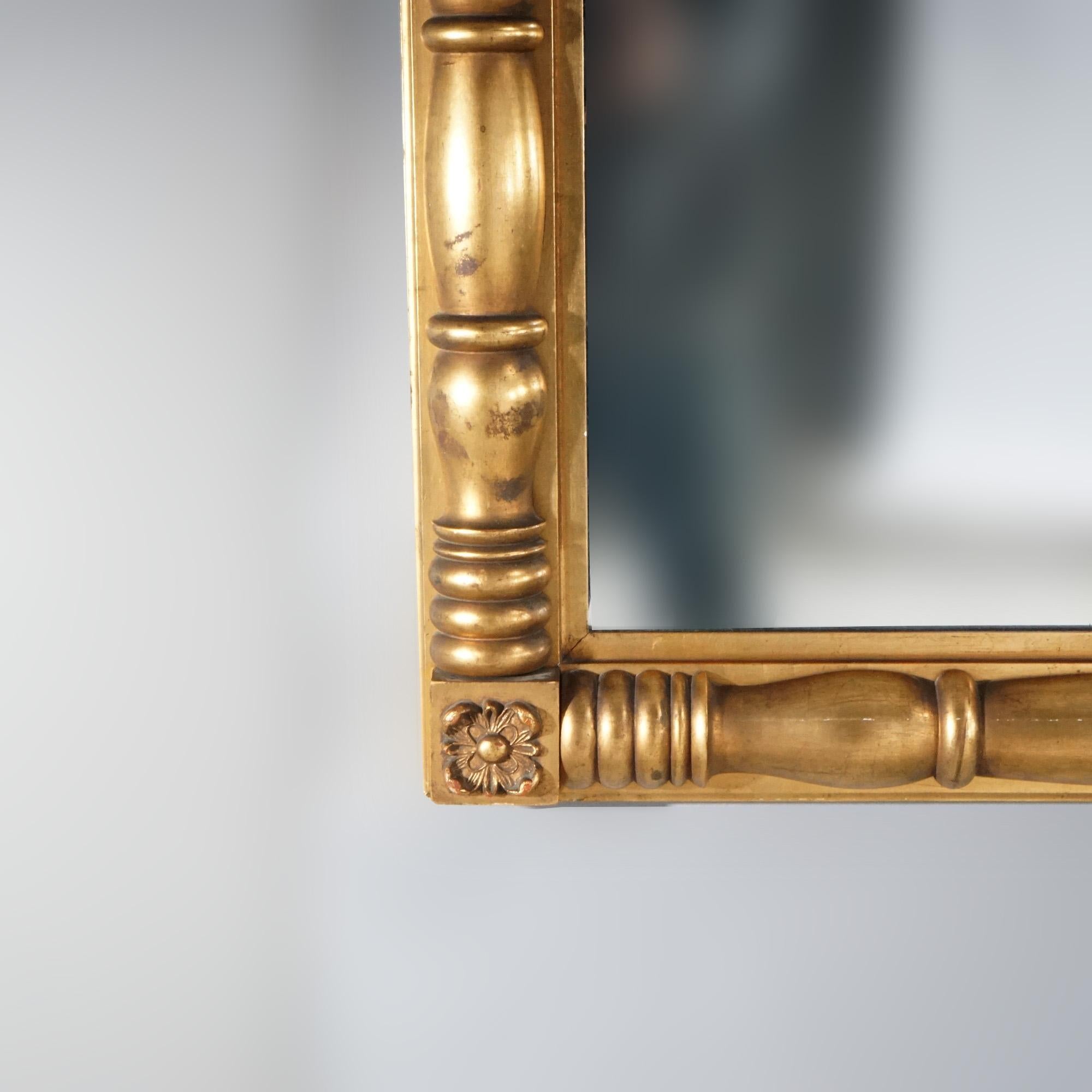 Antique American Empire Three Part Giltwood Wall Mirror, circa 1840 4