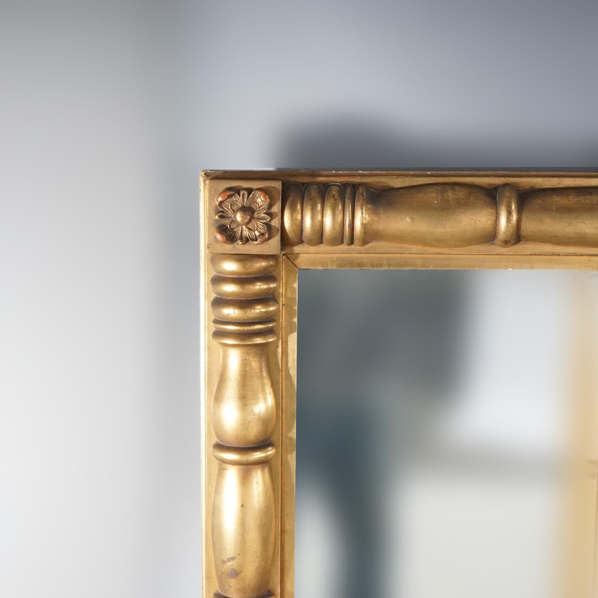 Antique American Empire Three Part Giltwood Wall Mirror, circa 1840 5