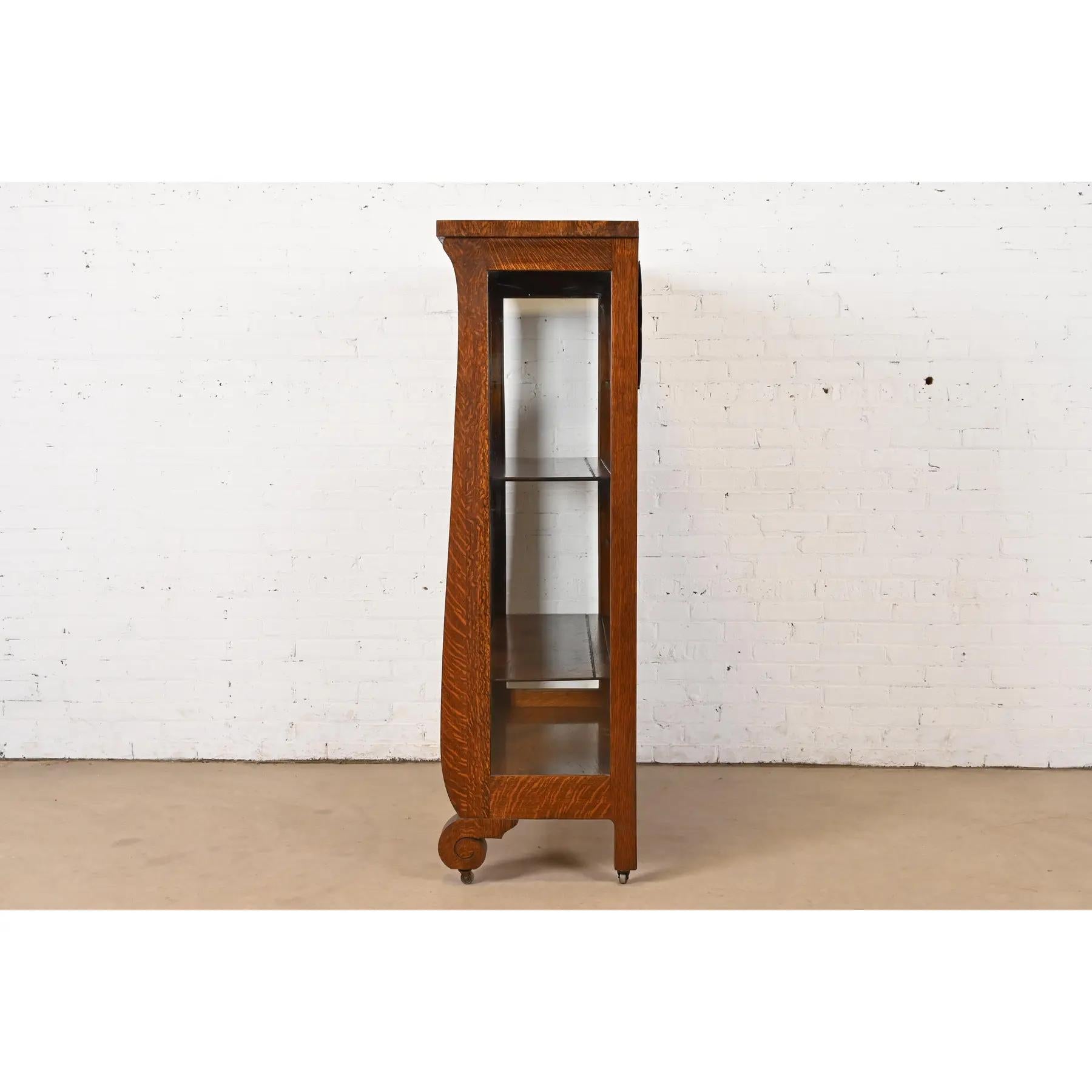 Antica libreria americana Empire Tiger Oak di Rockford Furniture, 1900 3