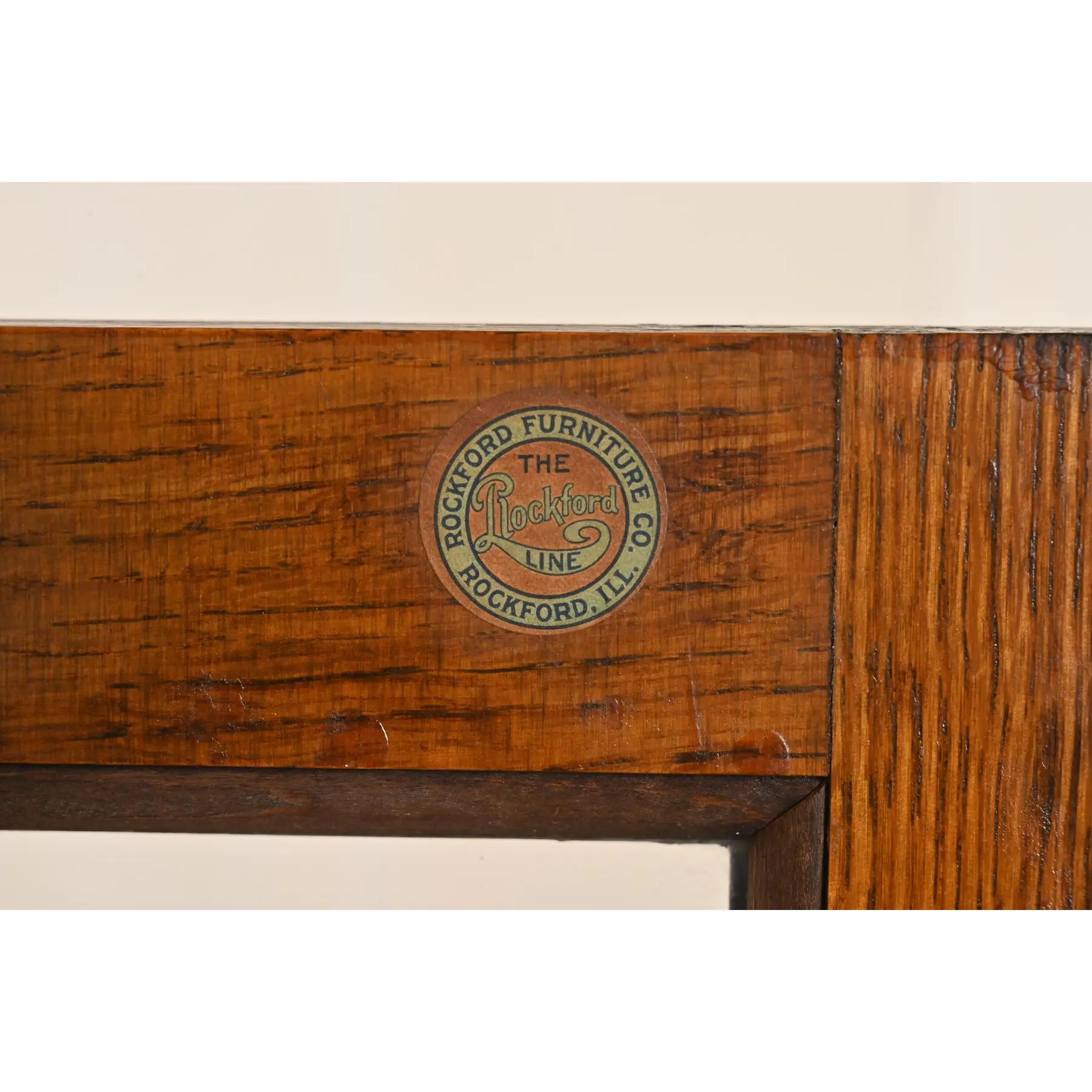 Specchio Antica libreria americana Empire Tiger Oak di Rockford Furniture, 1900