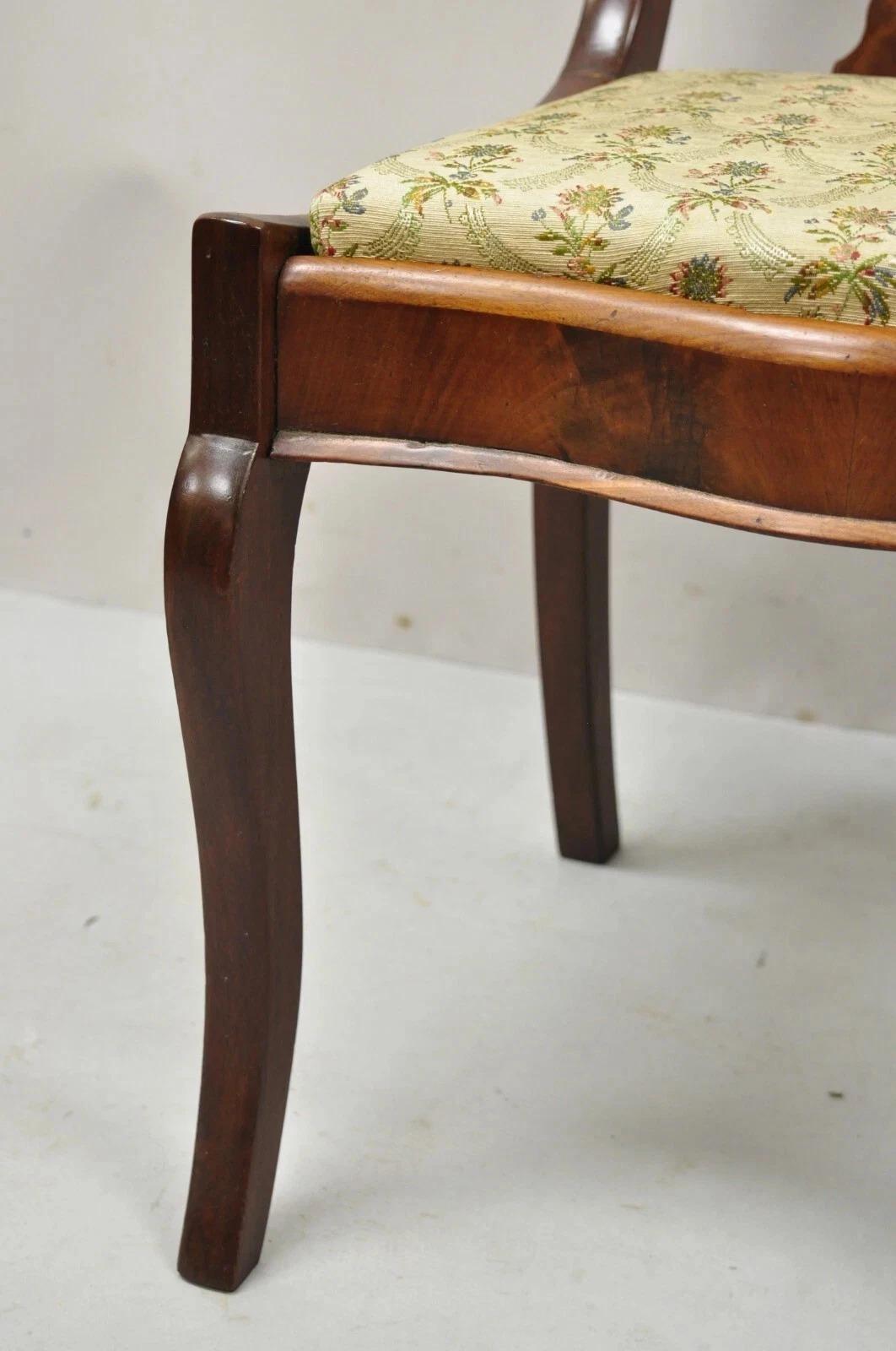 Antique American Empire Victorian Crotch Mahogany Carved Accent Side Chair For Sale 1
