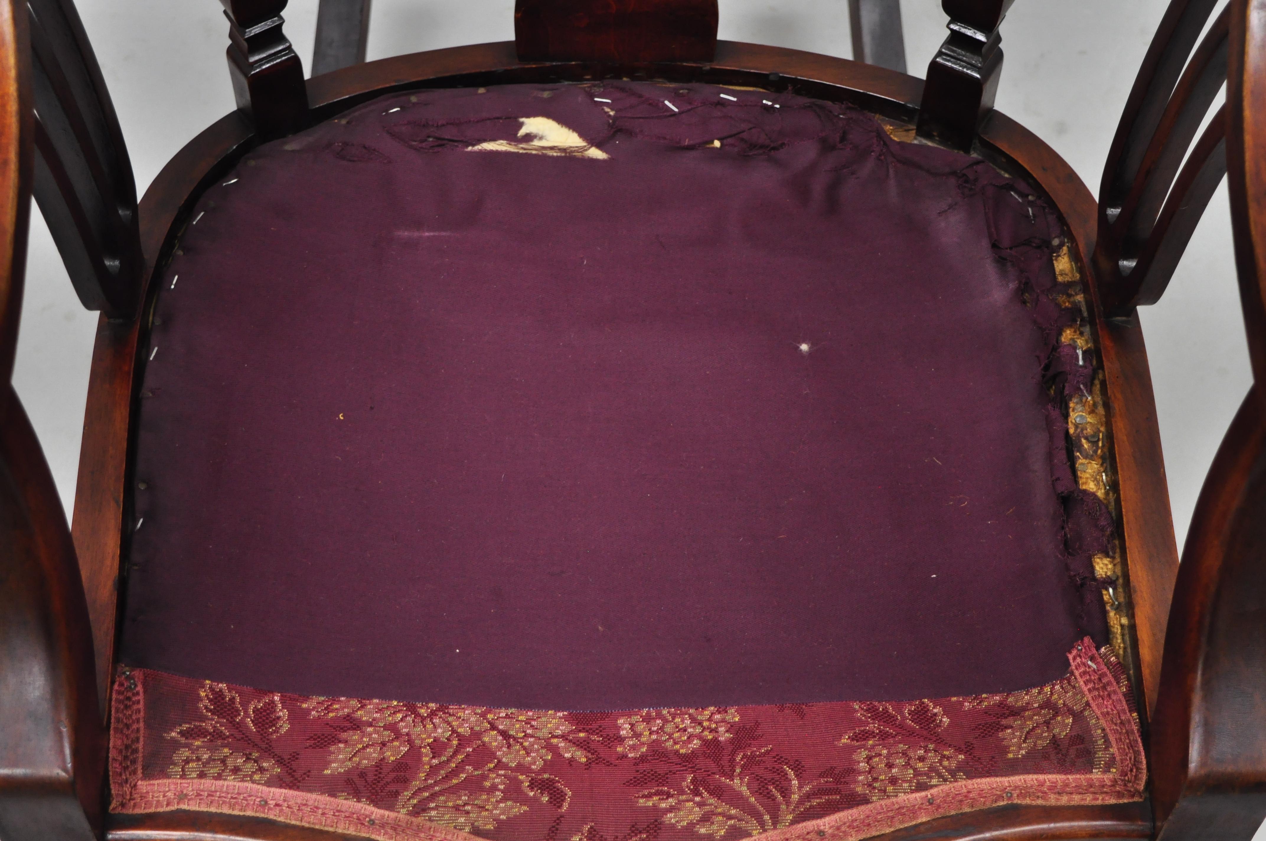 Antique American Empire Victorian Solid Mahogany Rocker Rocking Chair 1