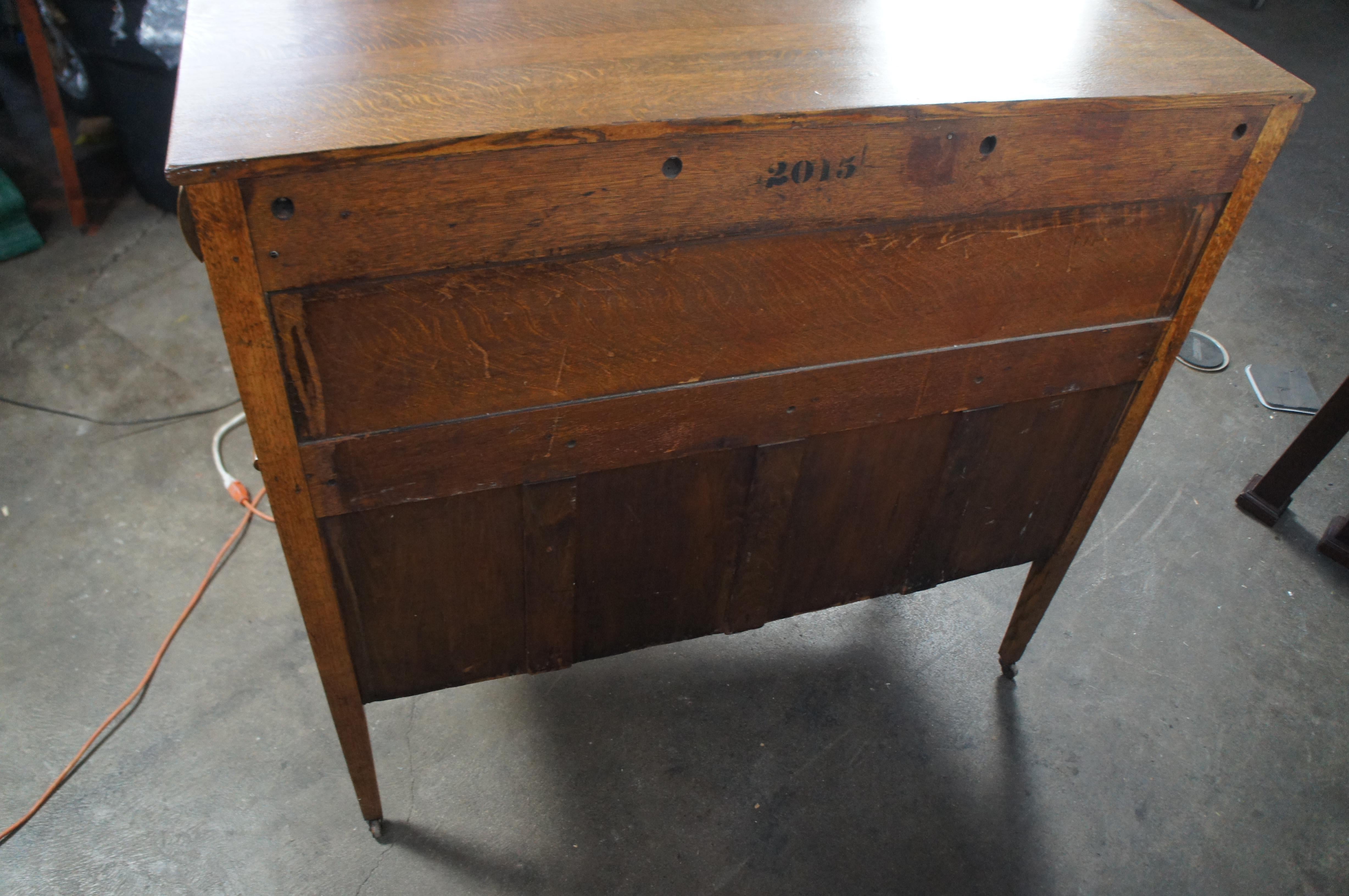 Antico Buffet Server Figurato in Oak Oak, stile Impero Vittoriano, credenza 48