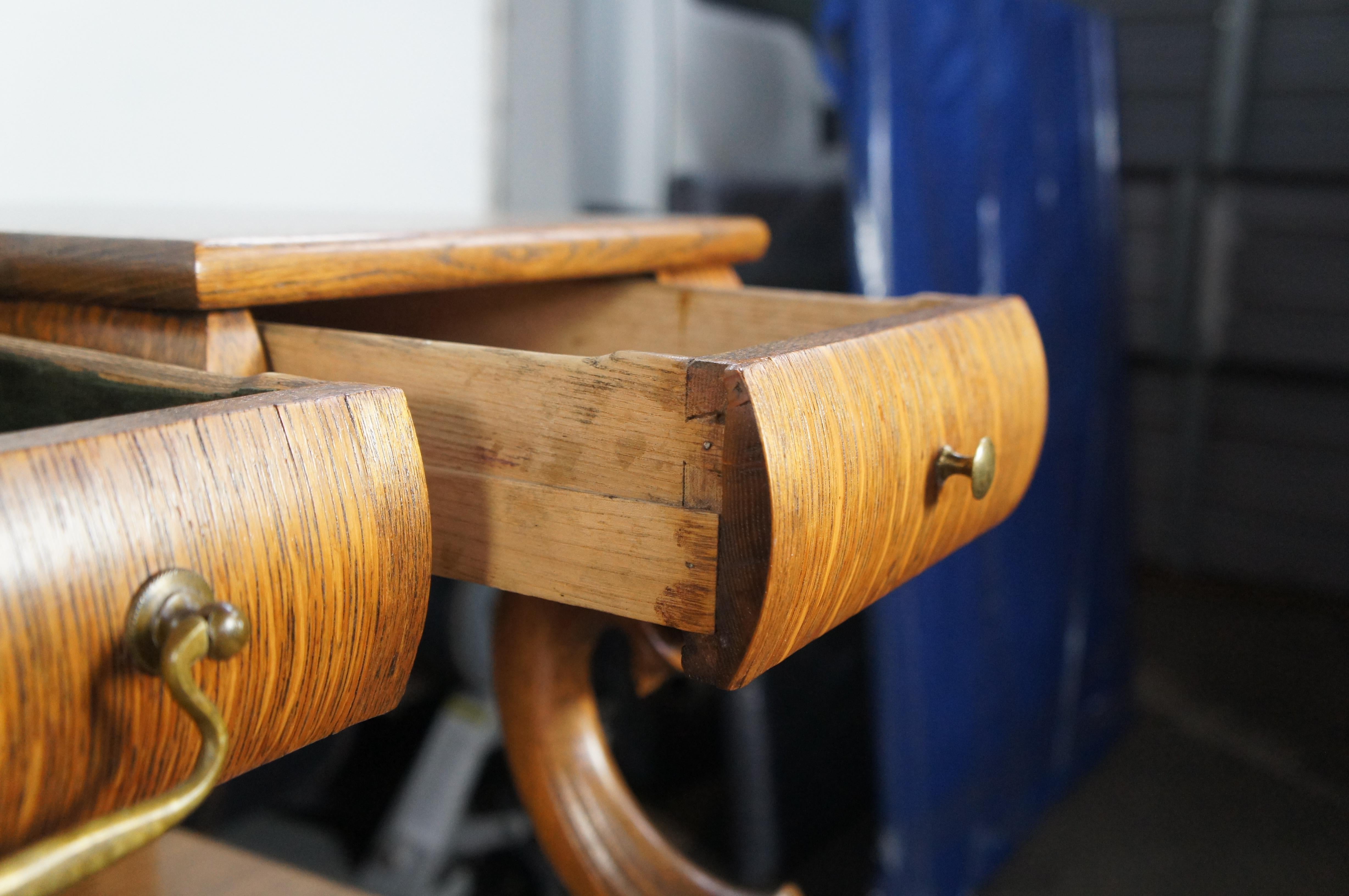 Quercia Antico Buffet Server Figurato in Oak Oak, stile Impero Vittoriano, credenza 48