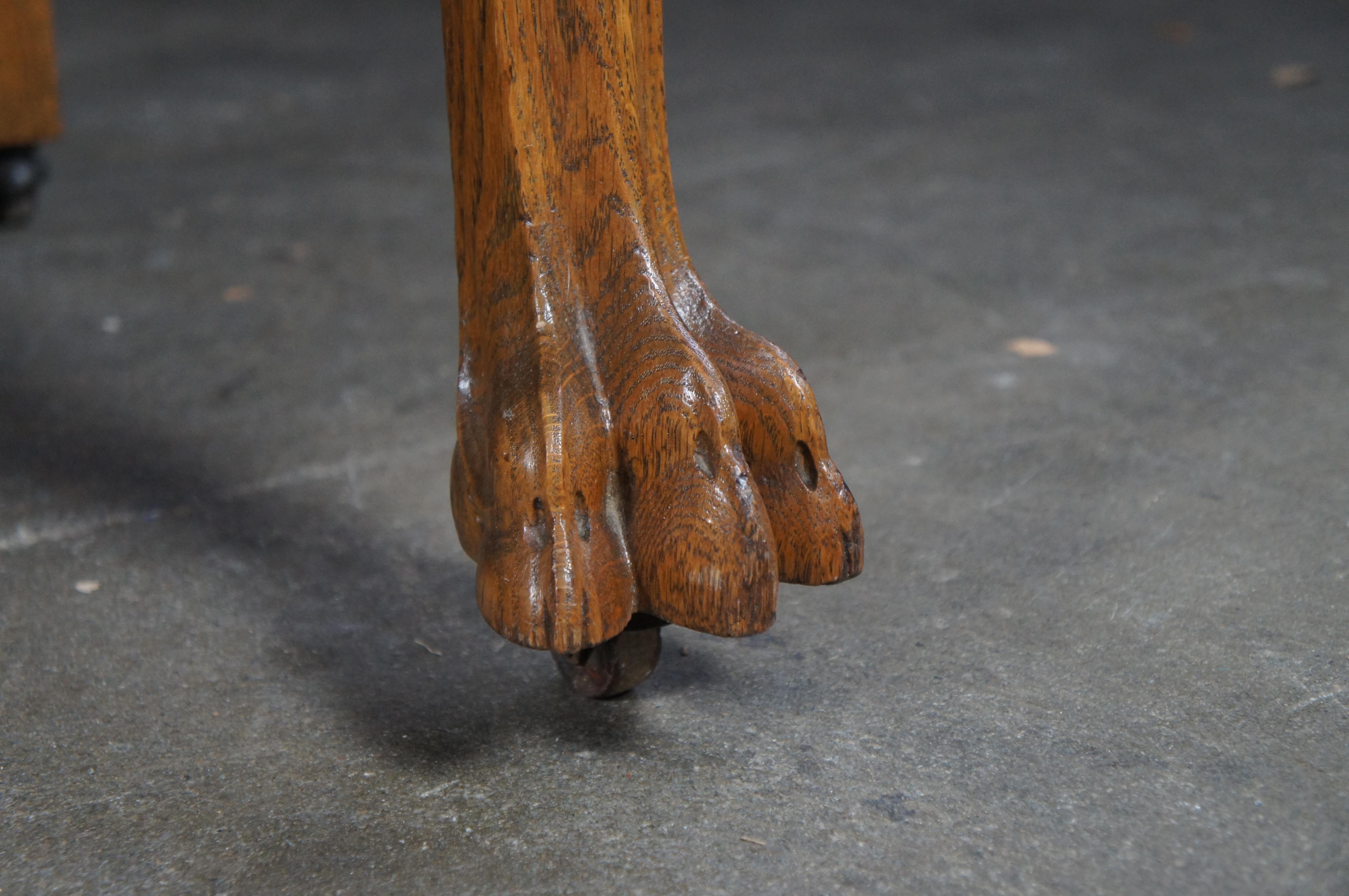 Antico Buffet Server Figurato in Oak Oak, stile Impero Vittoriano, credenza 48