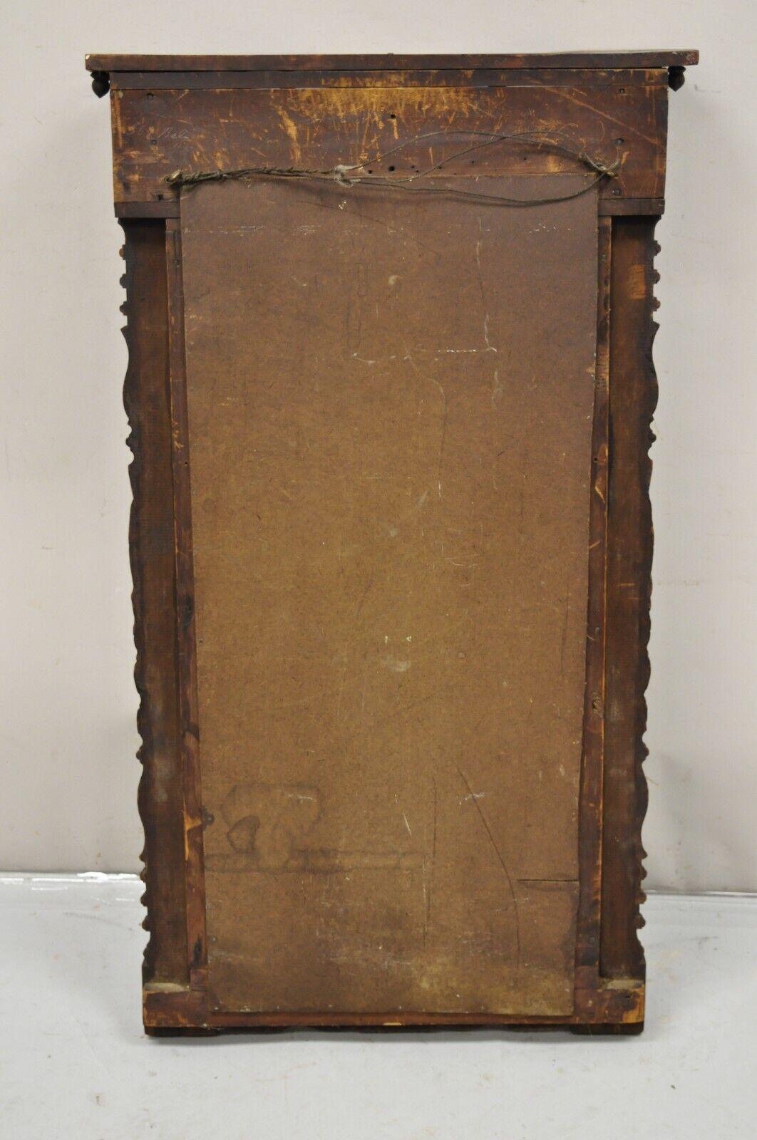 Antique American Empire Walnut Leaf Carved Pier Wall Console Mirror For Sale 6