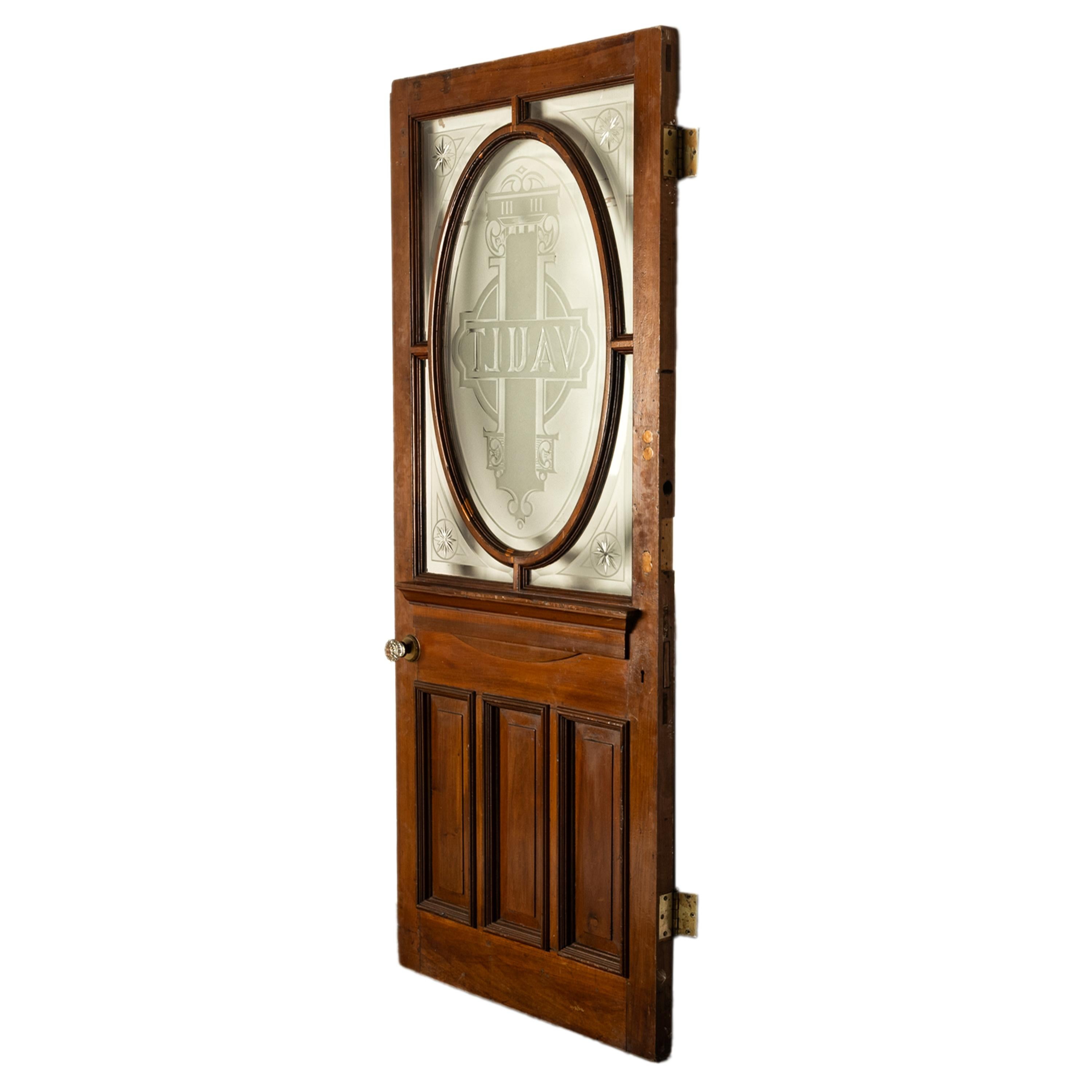 Antique American Etched Glass Bank of California Vault Door San Francisco 1875 6
