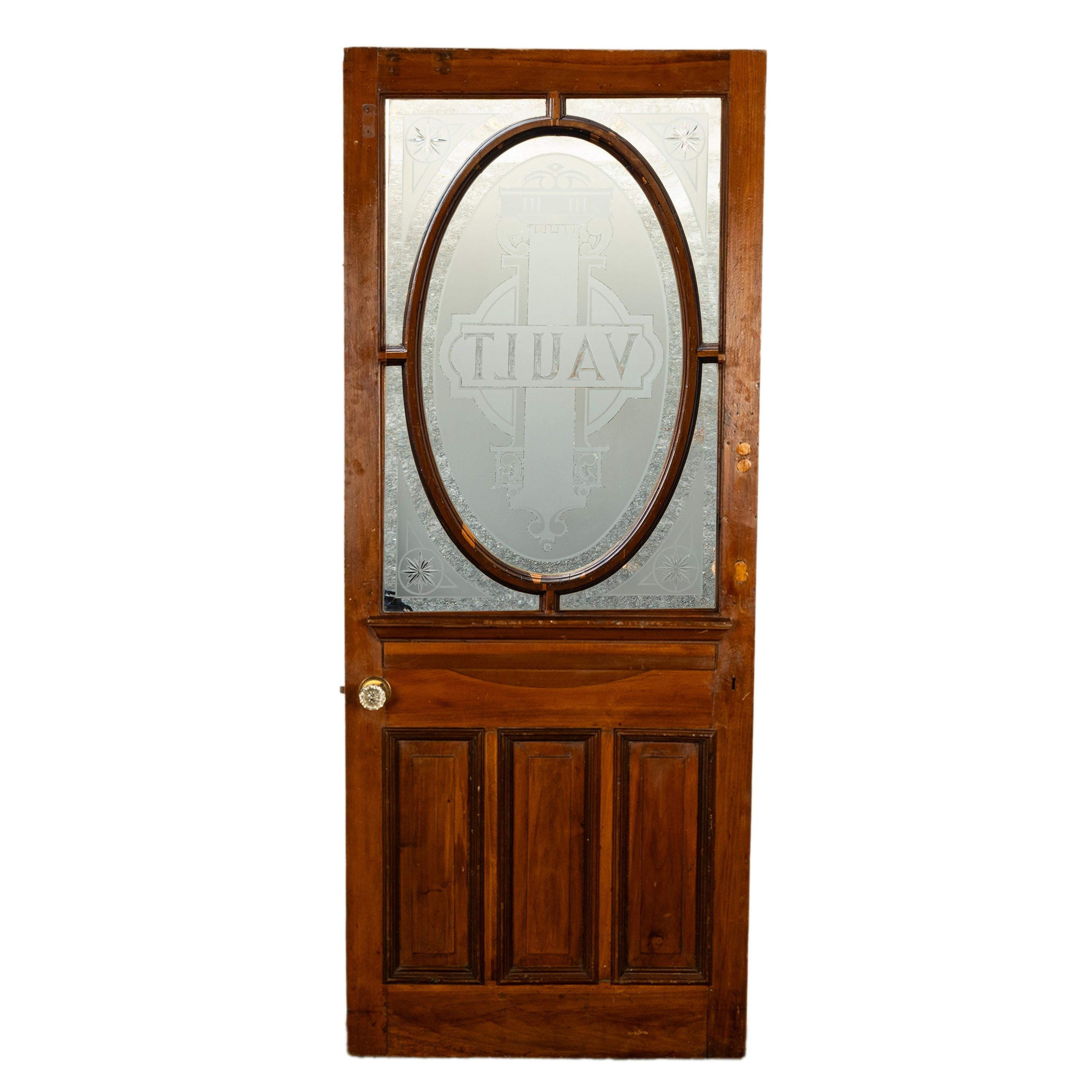 Antique American Etched Glass Bank of California Vault Door San Francisco 1875 7