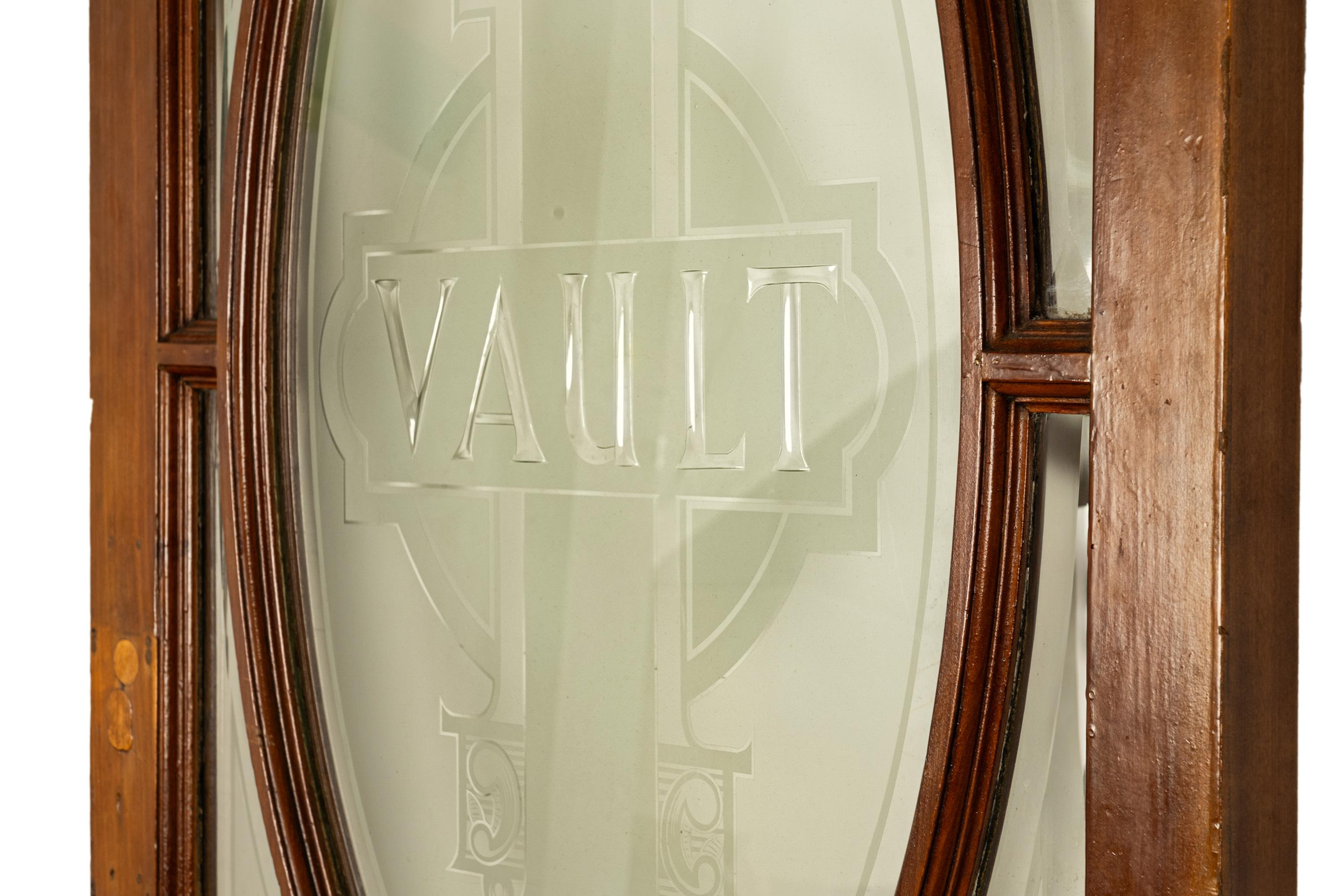 Antique American Etched Glass Bank of California Vault Door San Francisco 1875 1