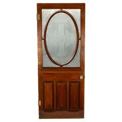 Antique American Etched Glass Bank of California Vault Door San Francisco 1875