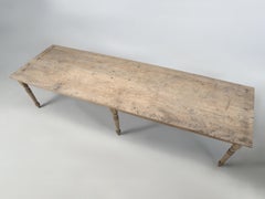 Antique American Farmhouse or Harvest Table Oak Seats 14-Plus Original Finish