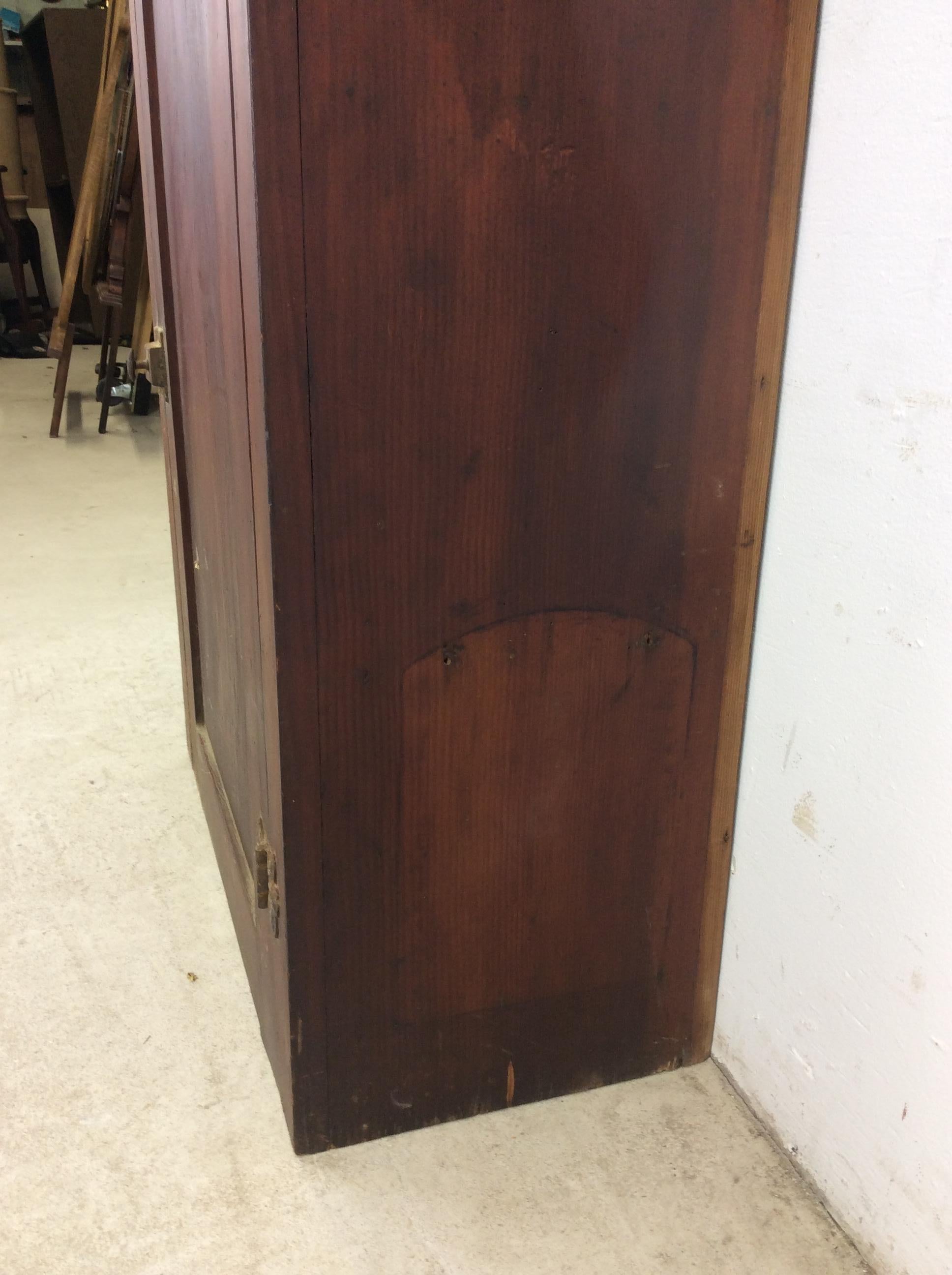 Antique American Farmhouse Wall Cabinet with Brass Latch For Sale 7