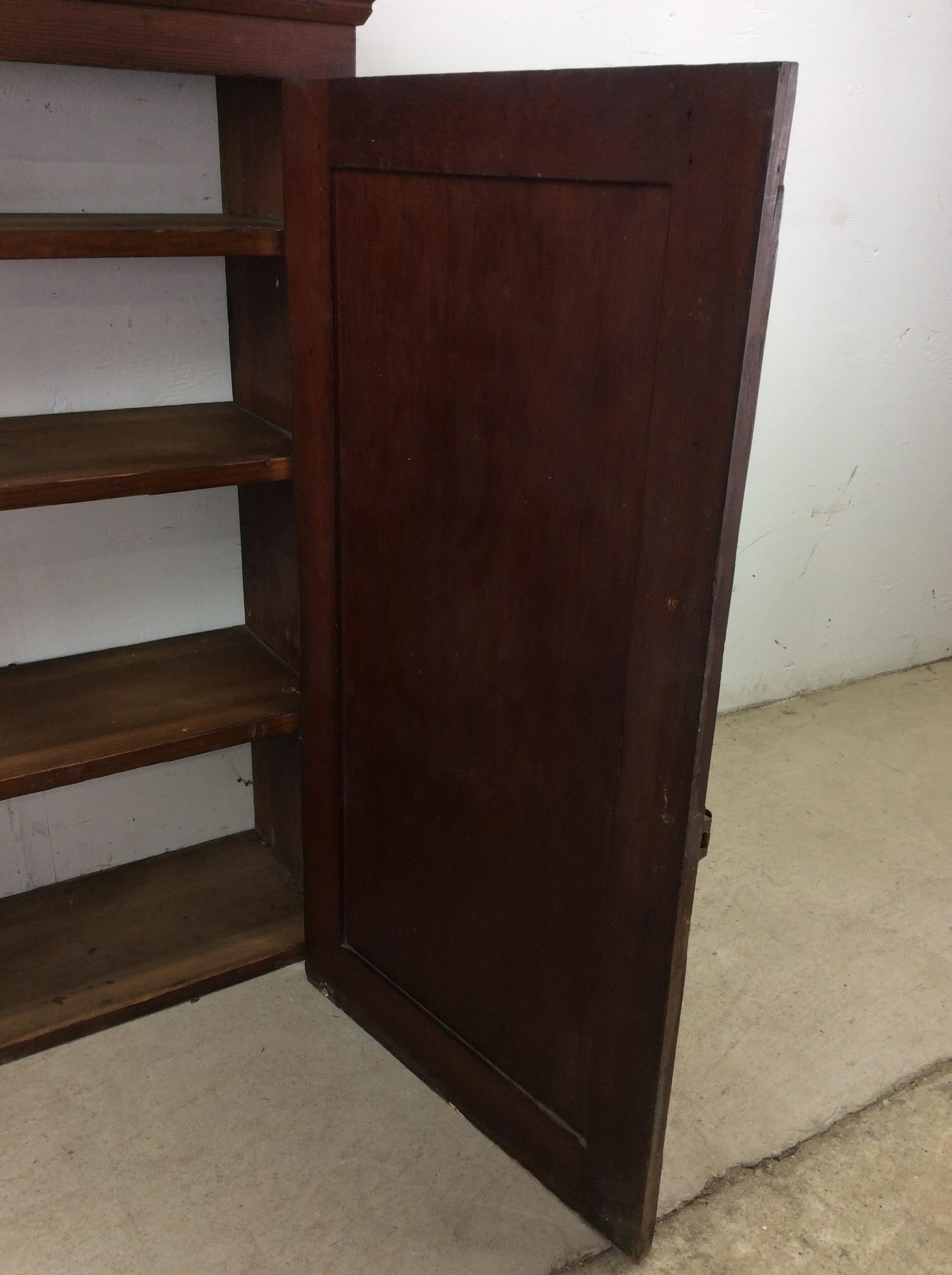 Antique American Farmhouse Wall Cabinet with Brass Latch For Sale 13