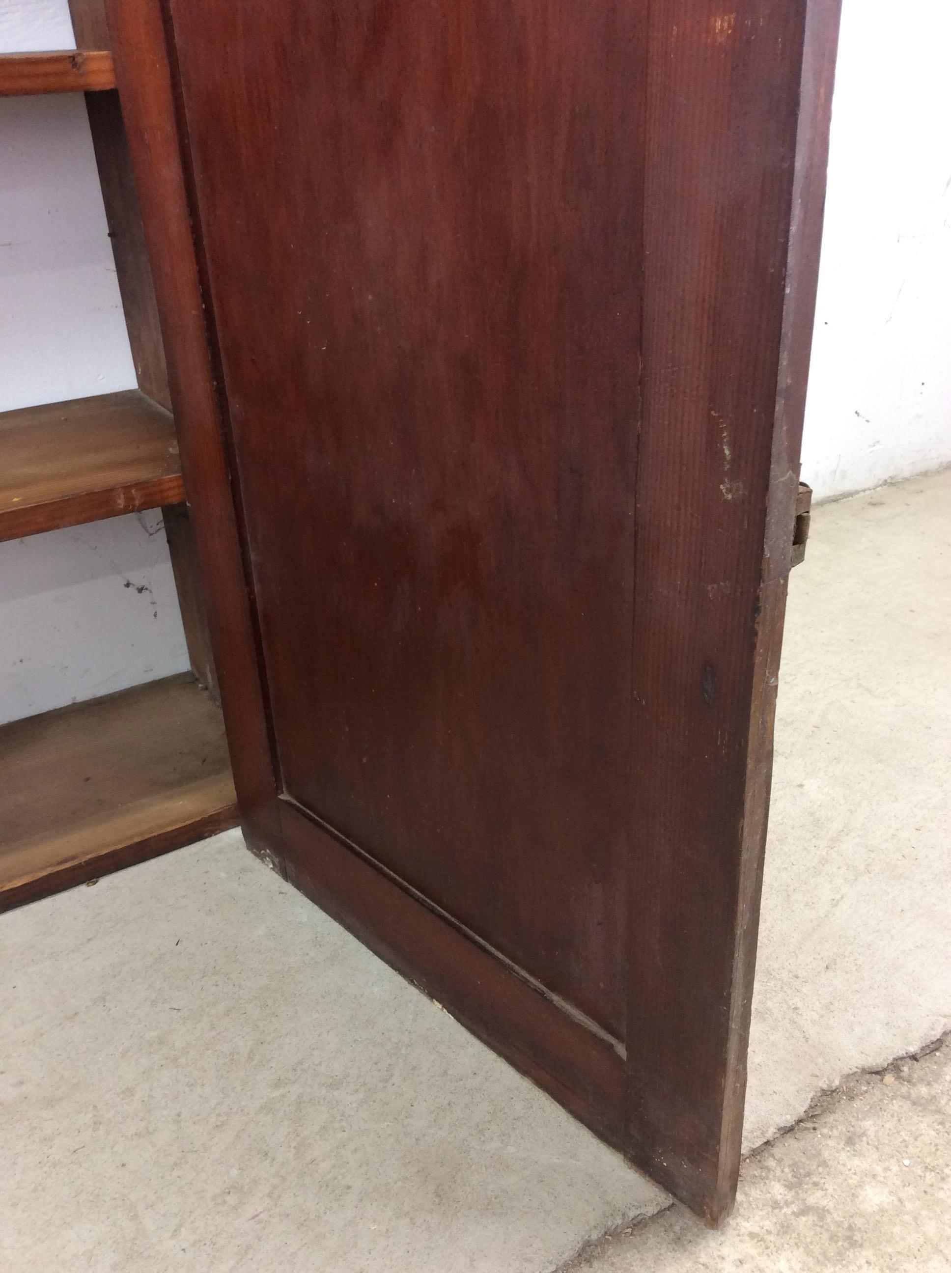 Antique American Farmhouse Wall Cabinet with Brass Latch For Sale 15